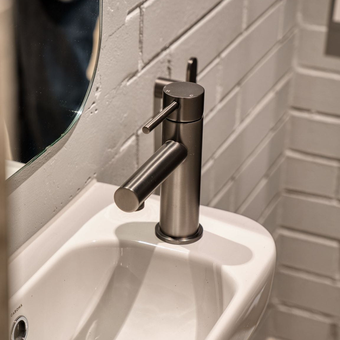 Haven Short Basin Mixer - Gun Metal Brushed