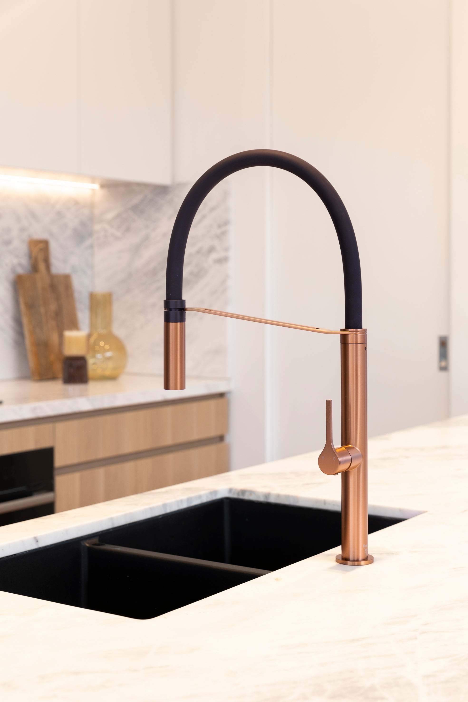 Sereno Pull Down Kitchen Mixer Tap - Brushed Copper
