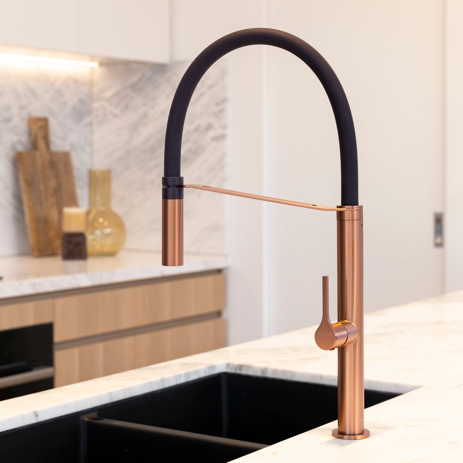 Sereno Pull Down Kitchen Mixer Tap - Brushed Copper