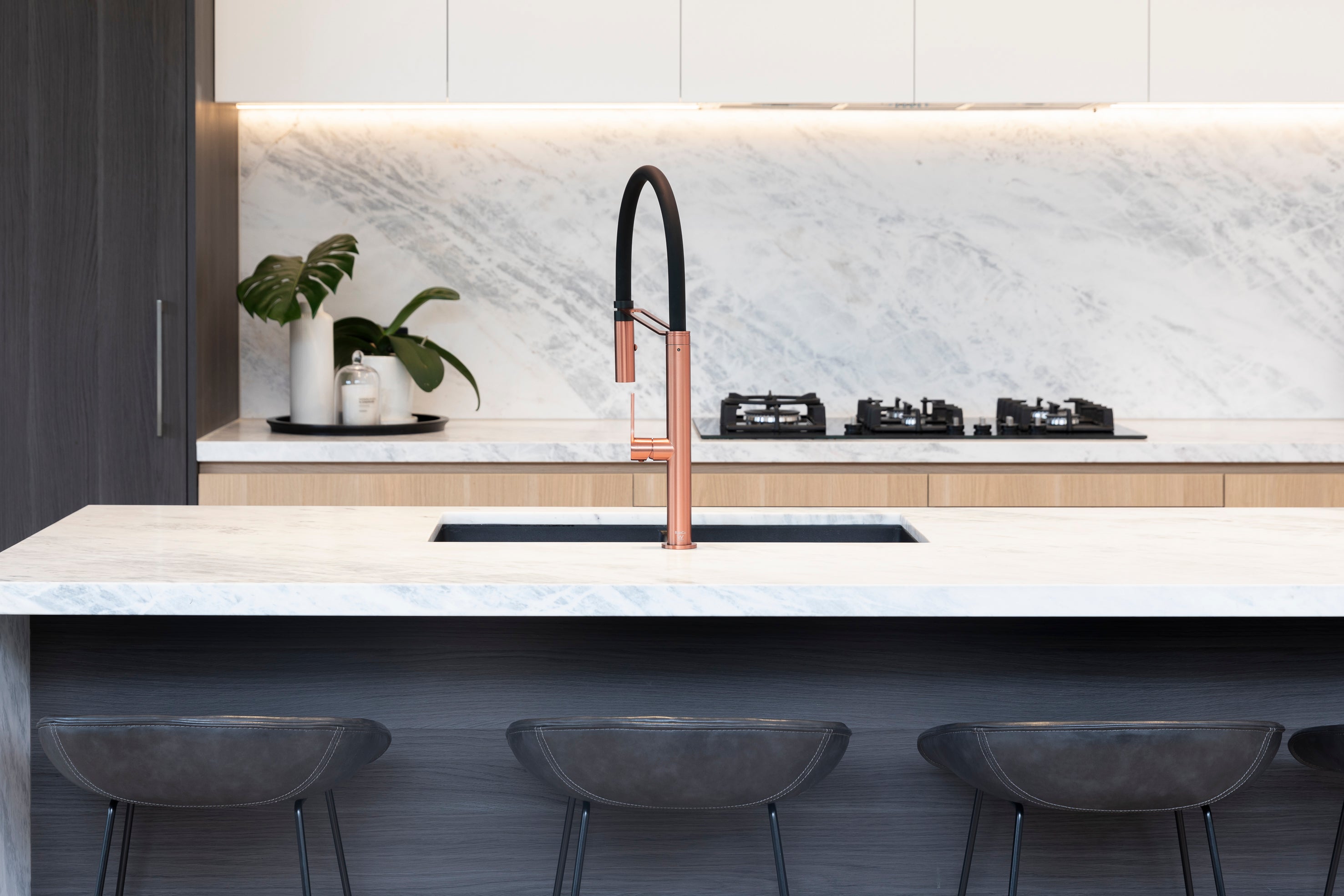 Sereno Pull Down Kitchen Mixer Tap - Brushed Copper