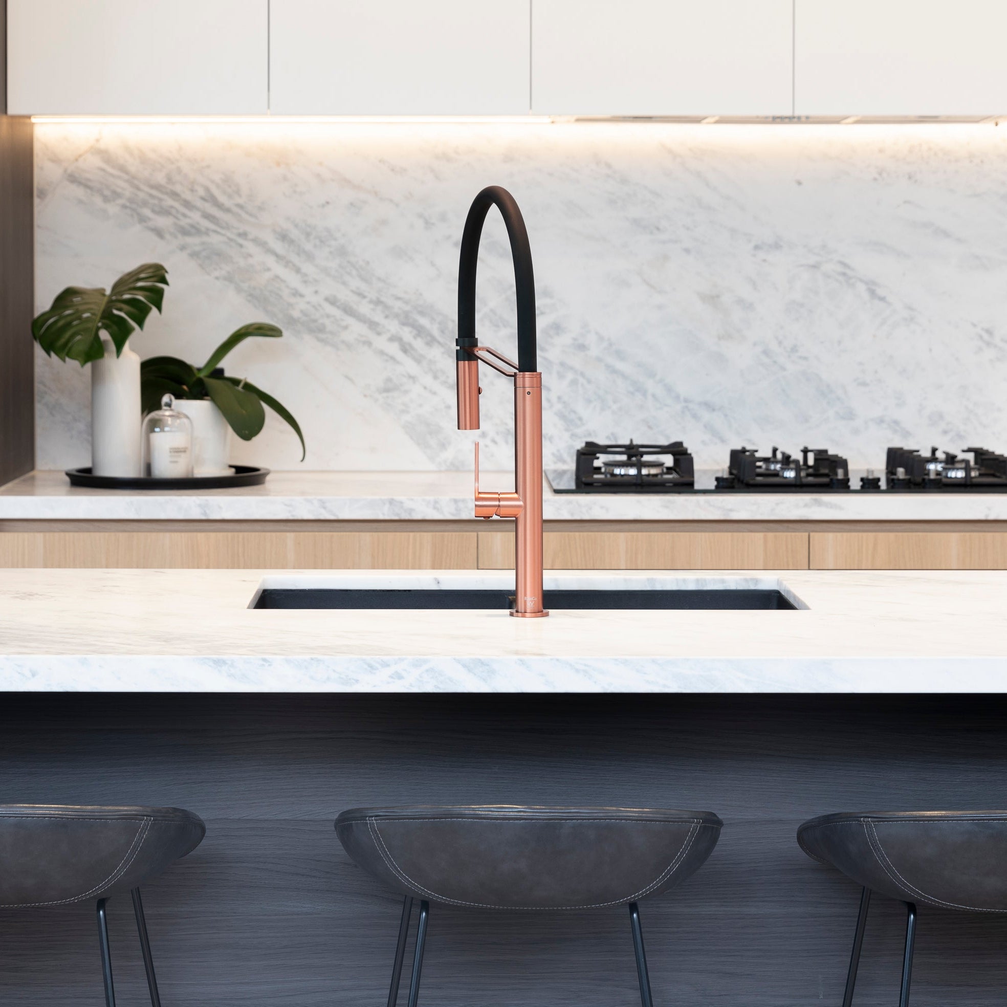 Sereno Pull Down Kitchen Mixer Tap - Brushed Copper