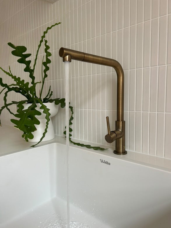 Haven Laundry Pull Out Mixer - Antique Brass