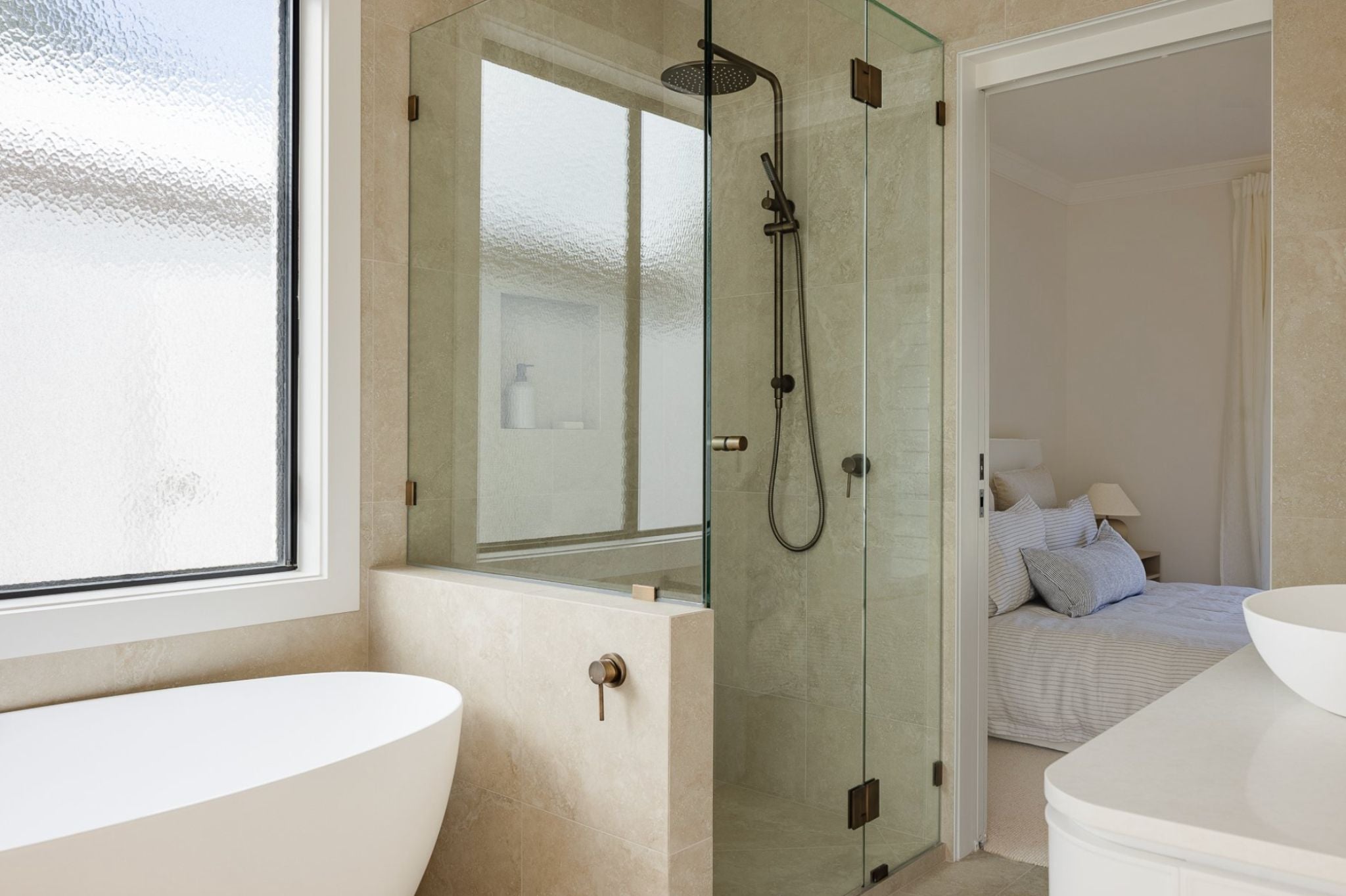 Shower Rail Set - Antique Brass