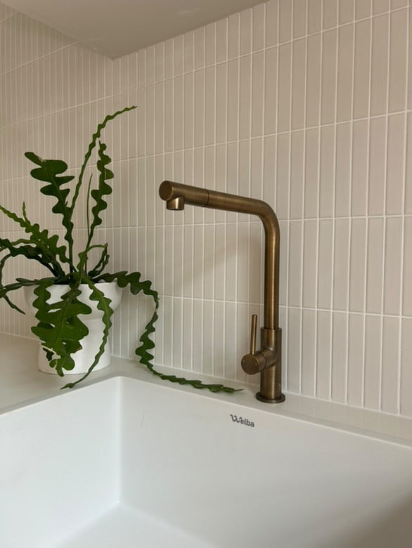 Haven Laundry Pull Out Mixer - Antique Brass