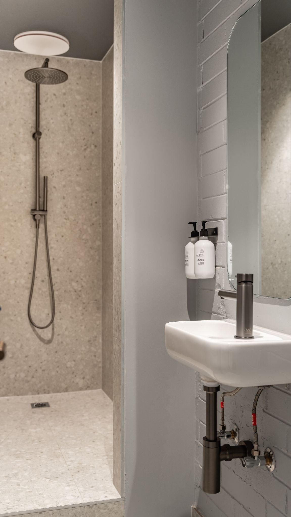 Shower Rail Set - Gun Metal Brushed
