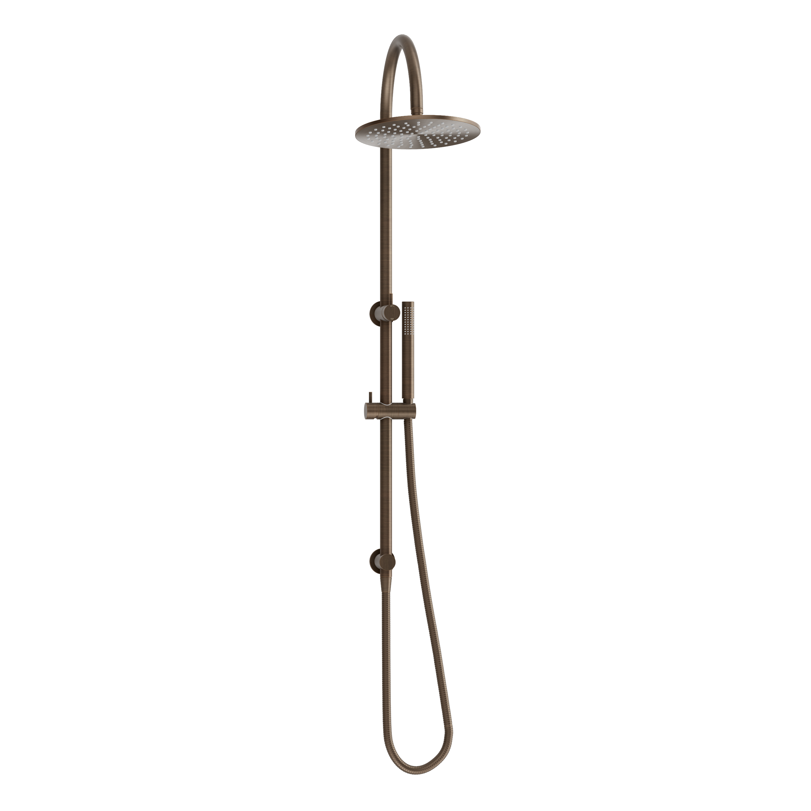 Gooseneck Shower Rail Set - Antique Brass