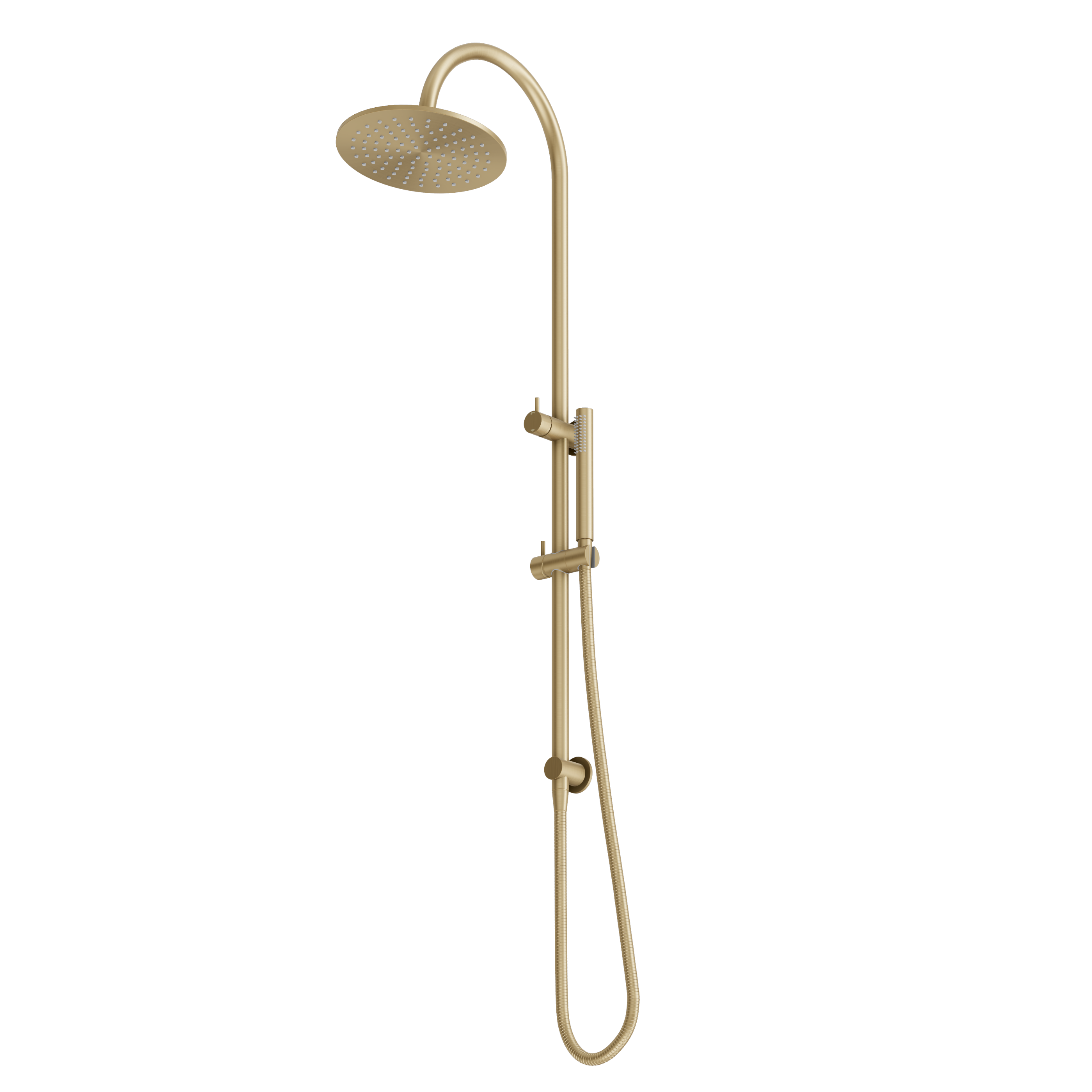 Gooseneck Shower Rail Set - Brushed Brass