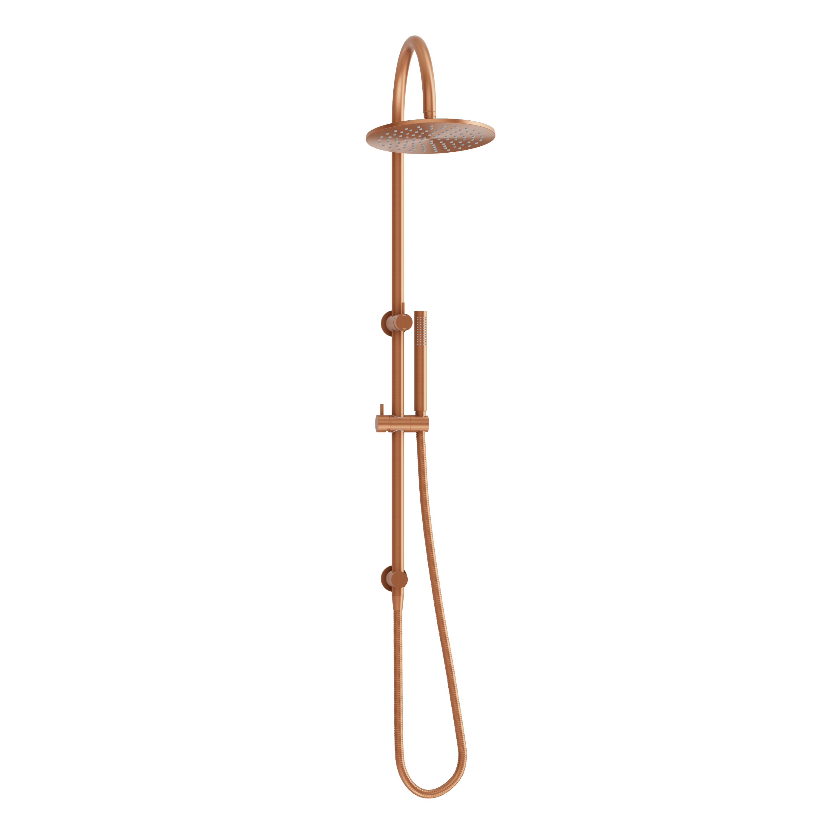Gooseneck Shower Rail Set - Brushed Copper