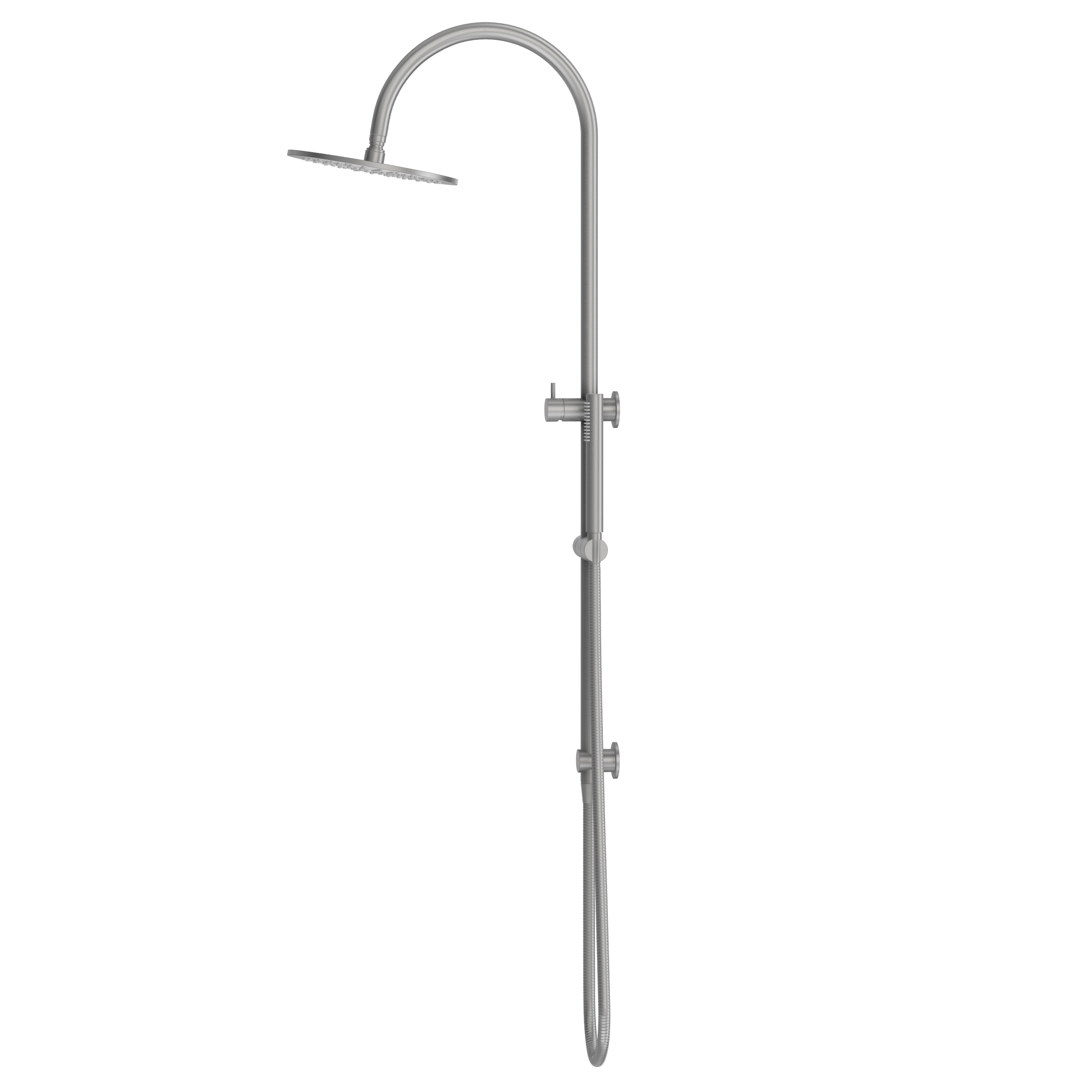 Gooseneck Shower Rail Set - Brushed Nickel