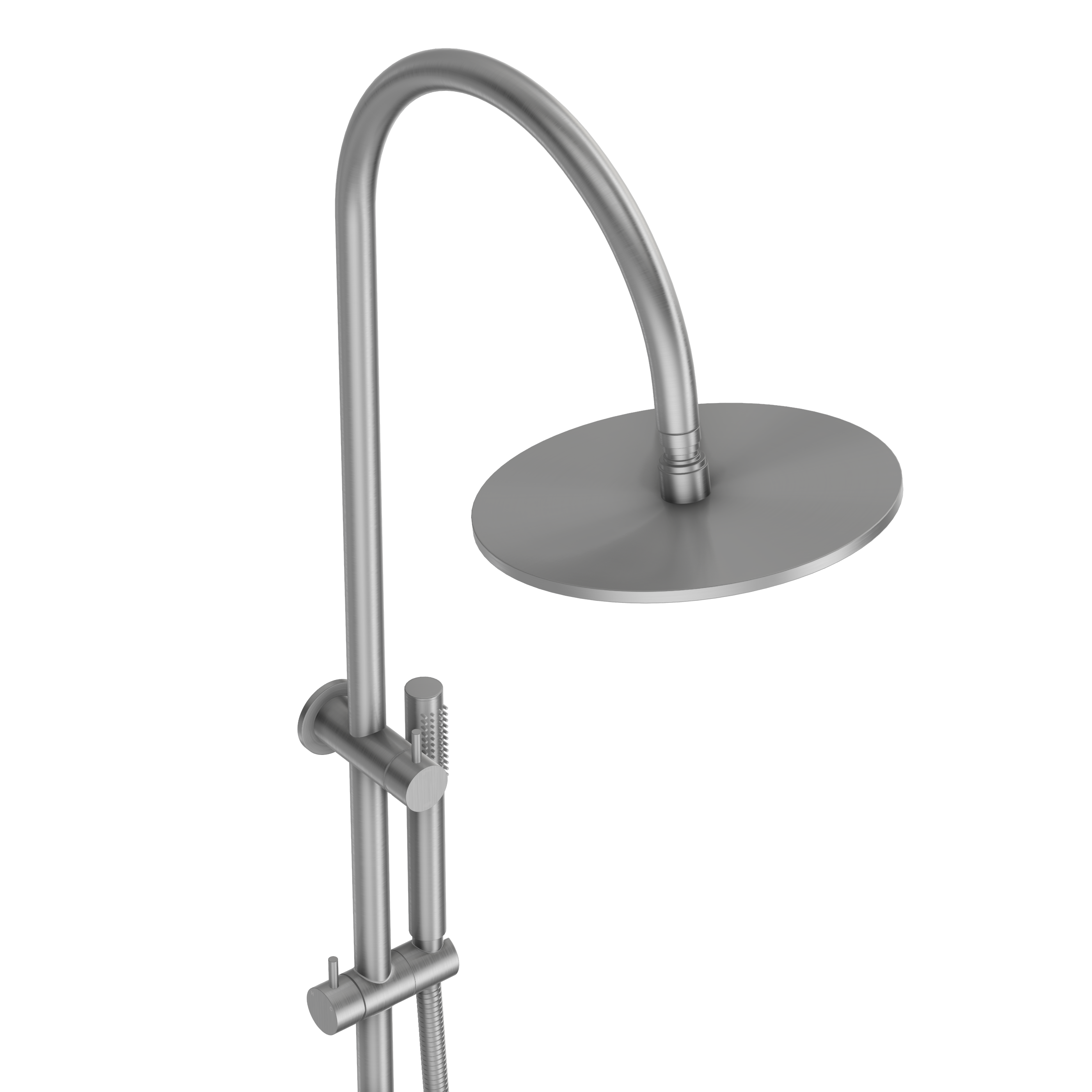 Gooseneck Shower Rail Set - Brushed Nickel