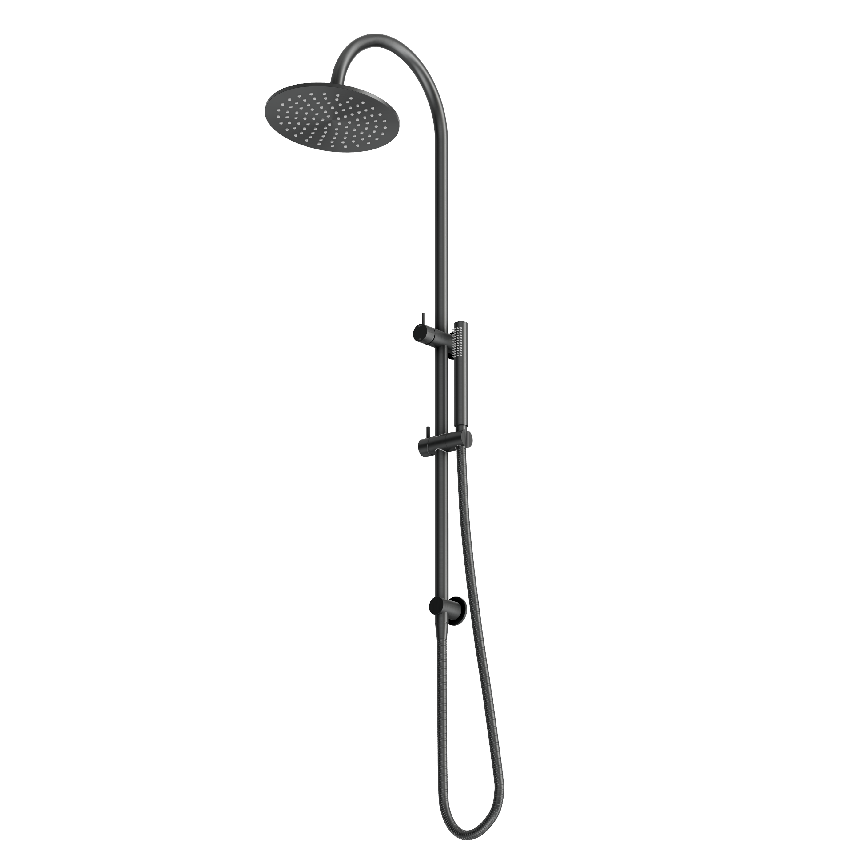 Gooseneck Shower Rail Set - Gun Metal Brushed