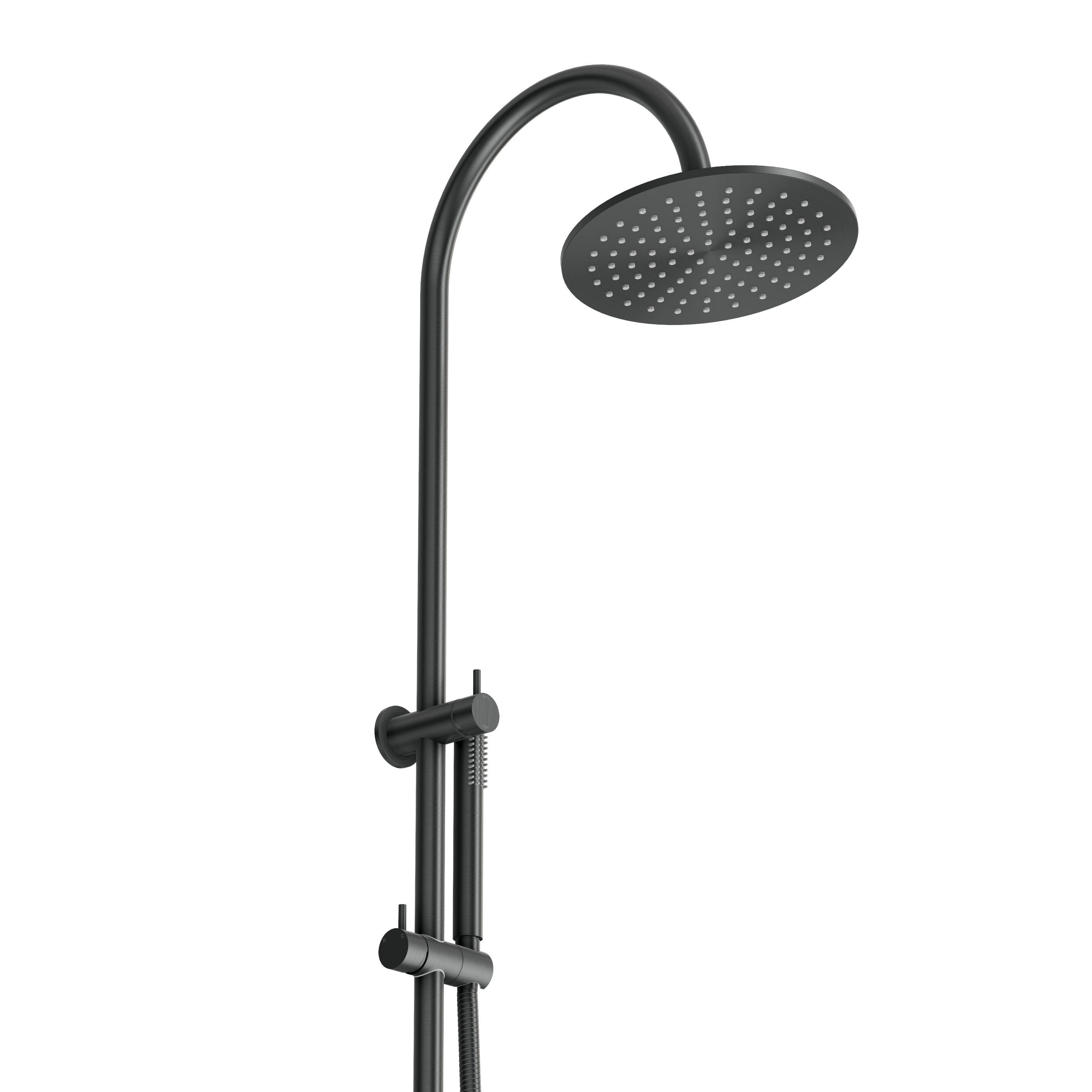 Gooseneck Shower Rail Set - Gun Metal Brushed