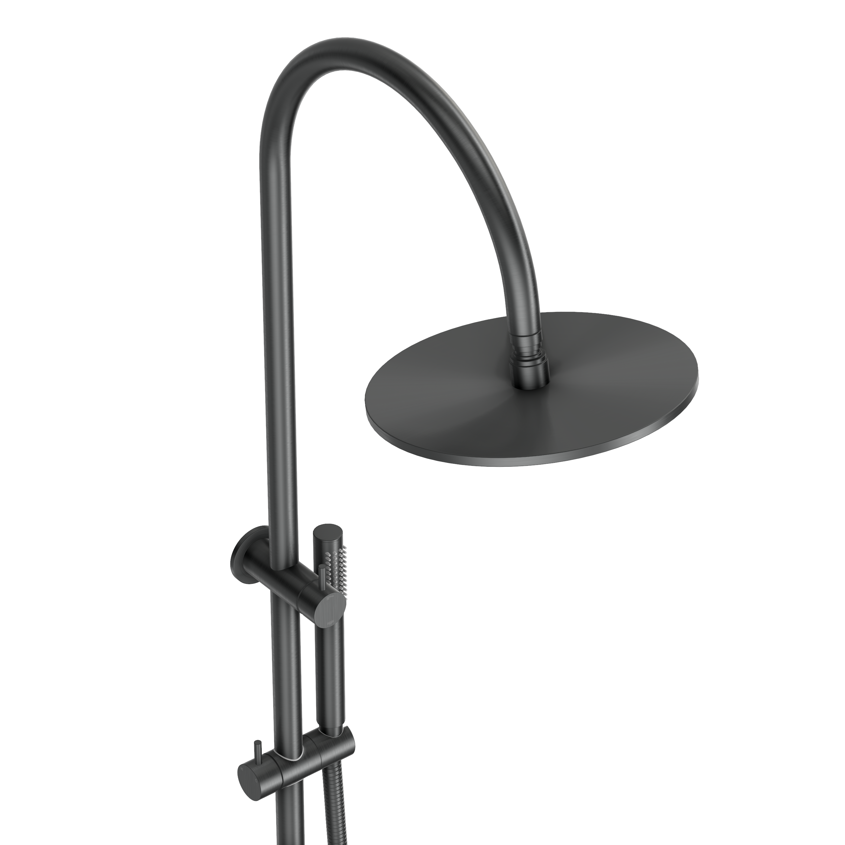 Gooseneck Shower Rail Set - Gun Metal Brushed
