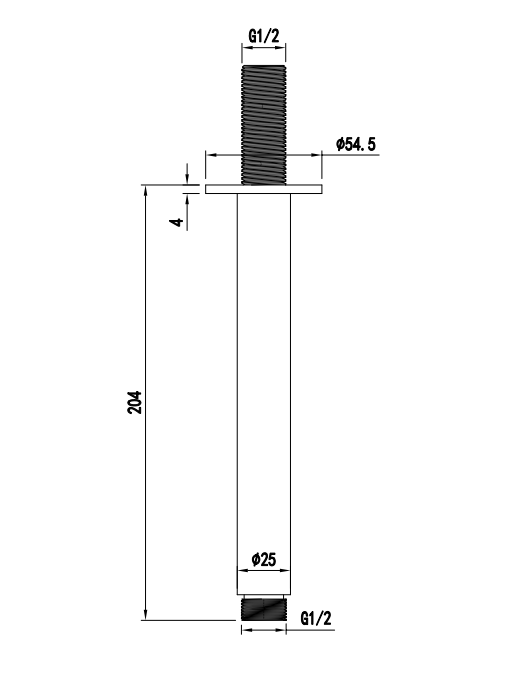 Ceiling Shower Head & Arm - Brushed Nickel