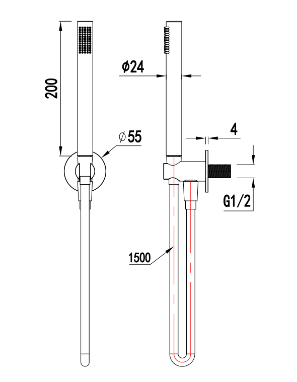 Hand Shower Wand - Brushed Nickel