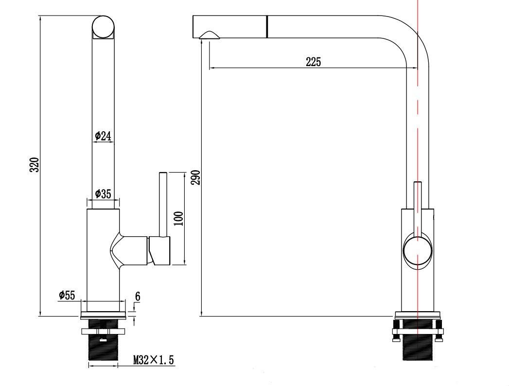 Haven Laundry Pull Out Mixer - Brushed Nickel