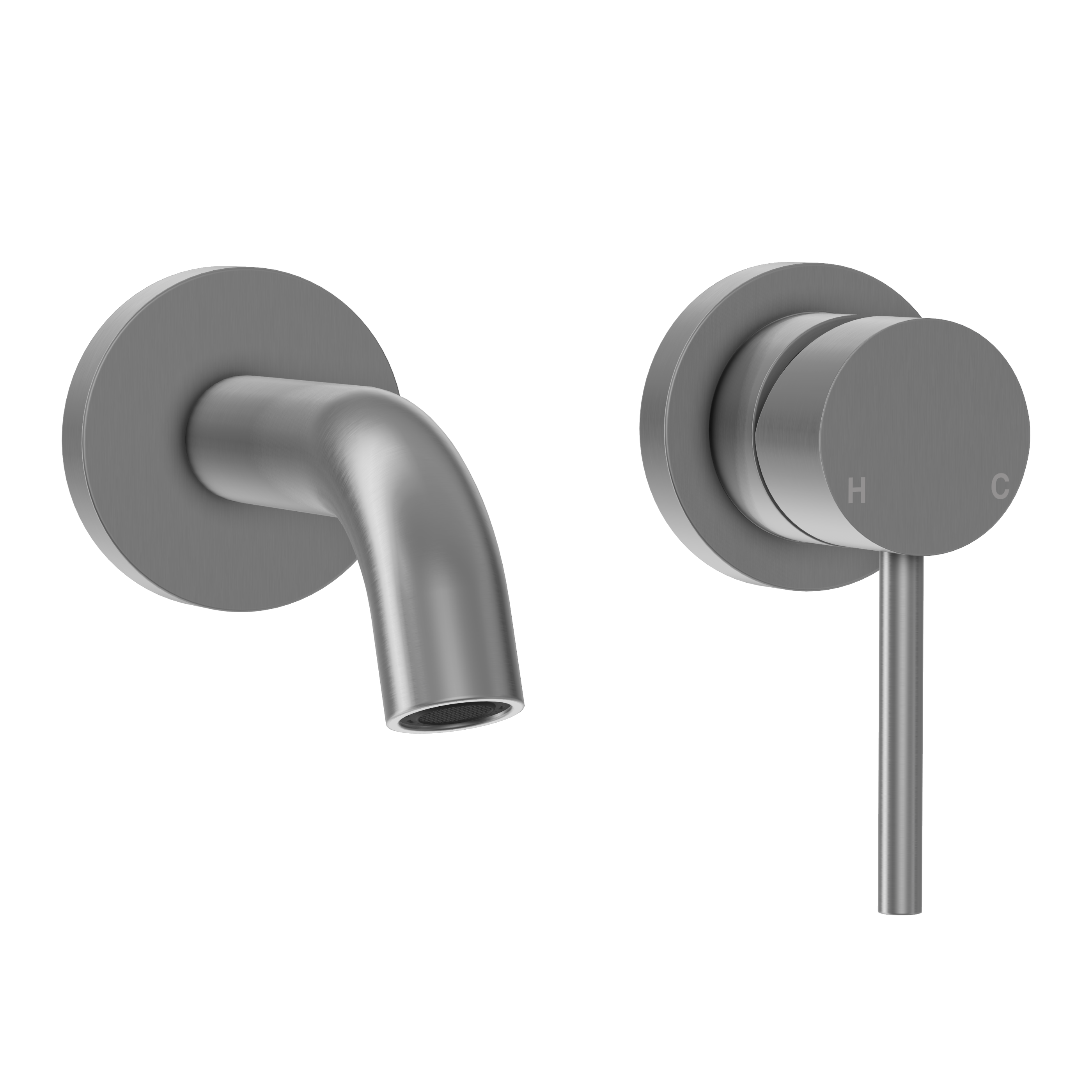 Haven Short Wall Mixer and Tap - Brushed Nickel