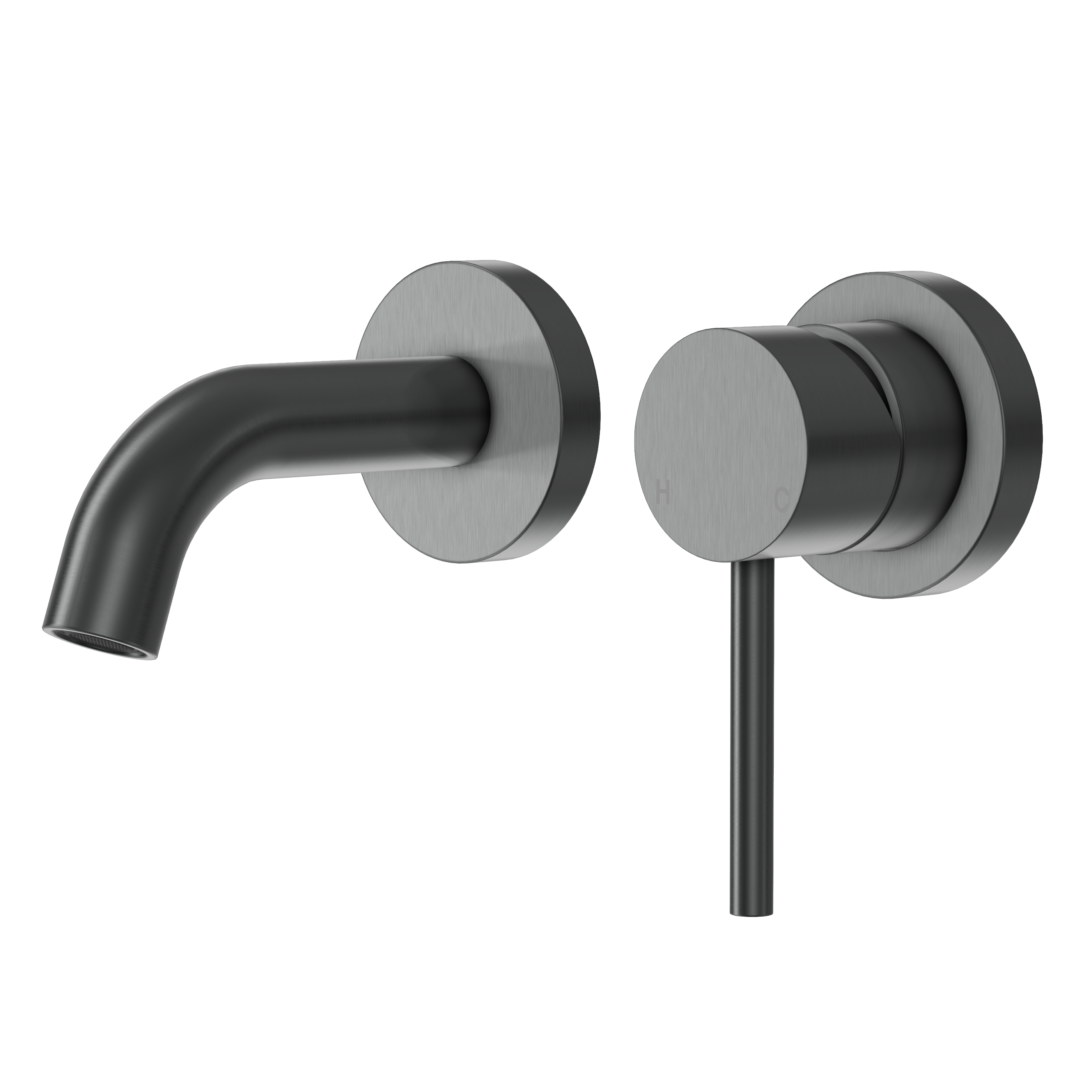 Haven Short Wall Mixer and Tap - Gun Metal Brushed