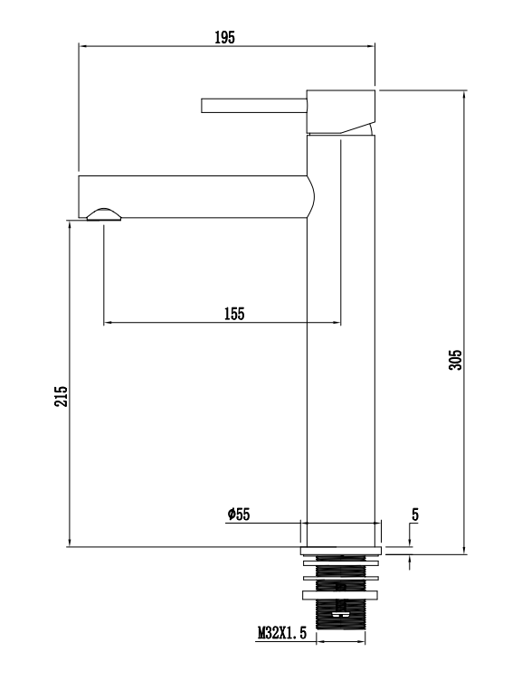 Haven Tall Basin Mixer - Brushed Nickel