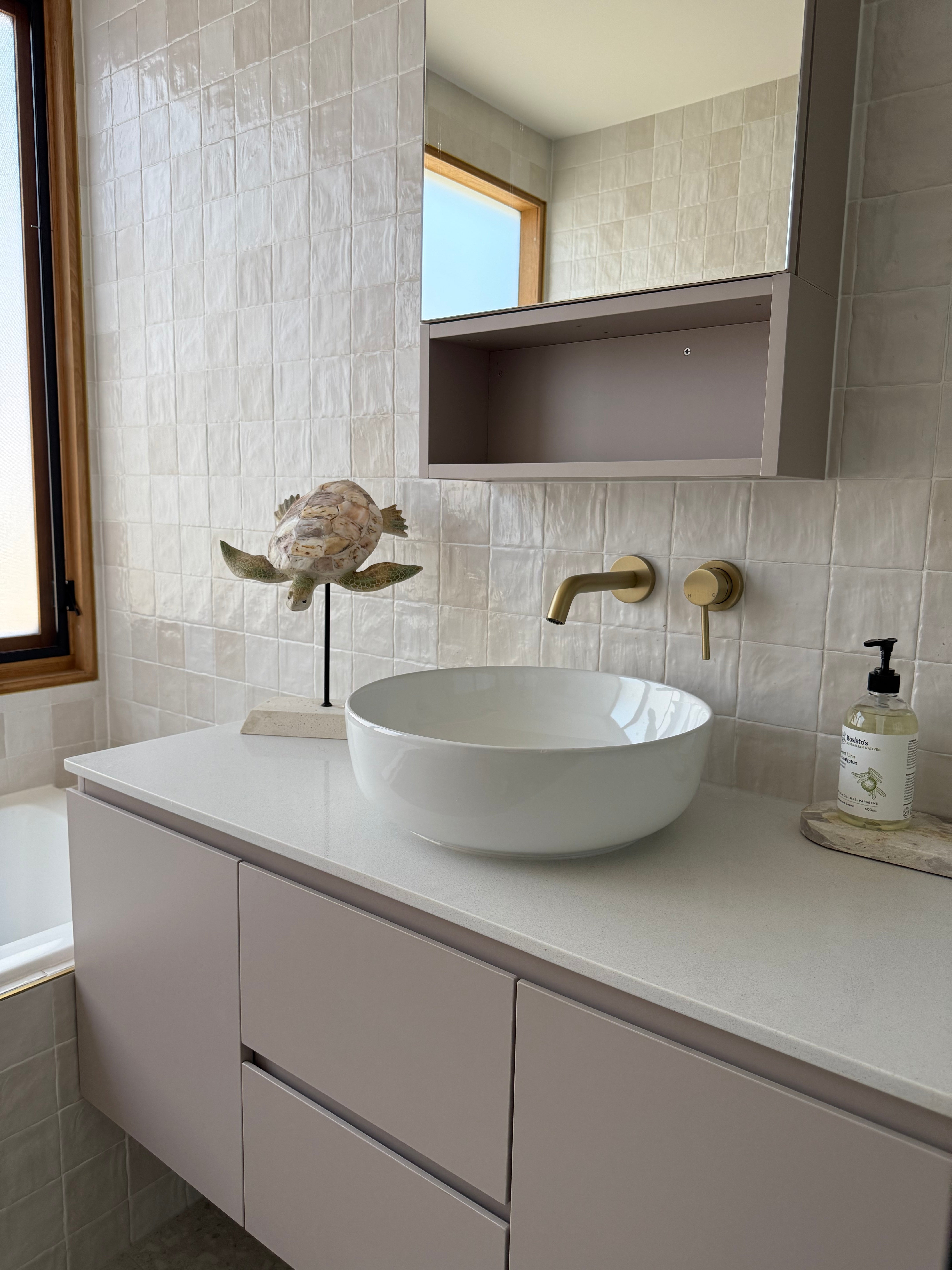 Haven Minimal Wall Mixer and Tap - Brushed Brass