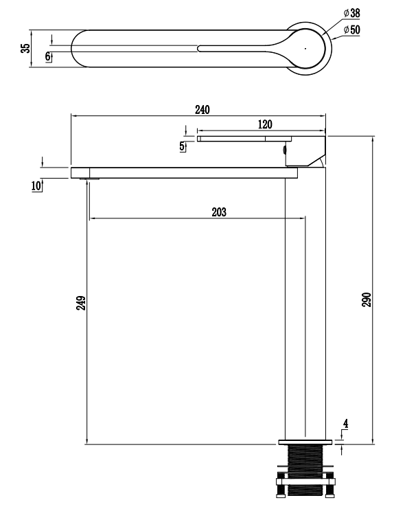 Sereno Tall Basin Mixer Tap - Gun Metal Brushed
