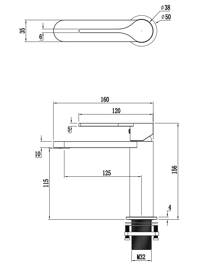 Sereno Short Basin Mixer Tap - Gun Metal Brushed