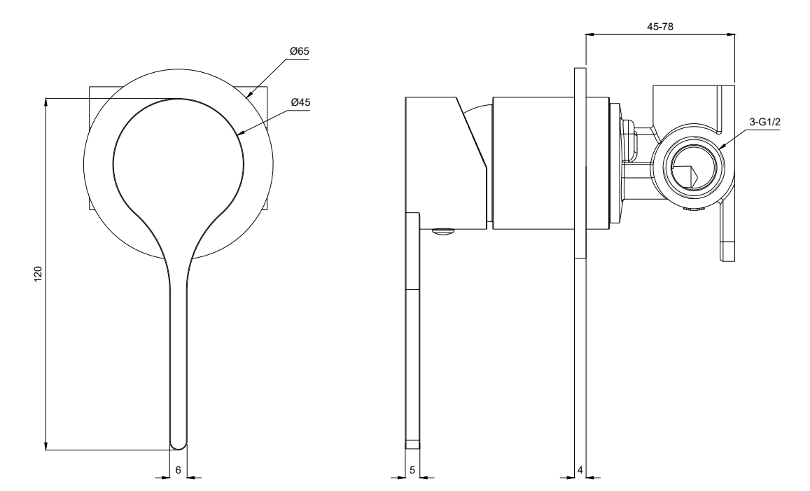 Sereno Minimal Wall Mixer - Gun Metal Brushed