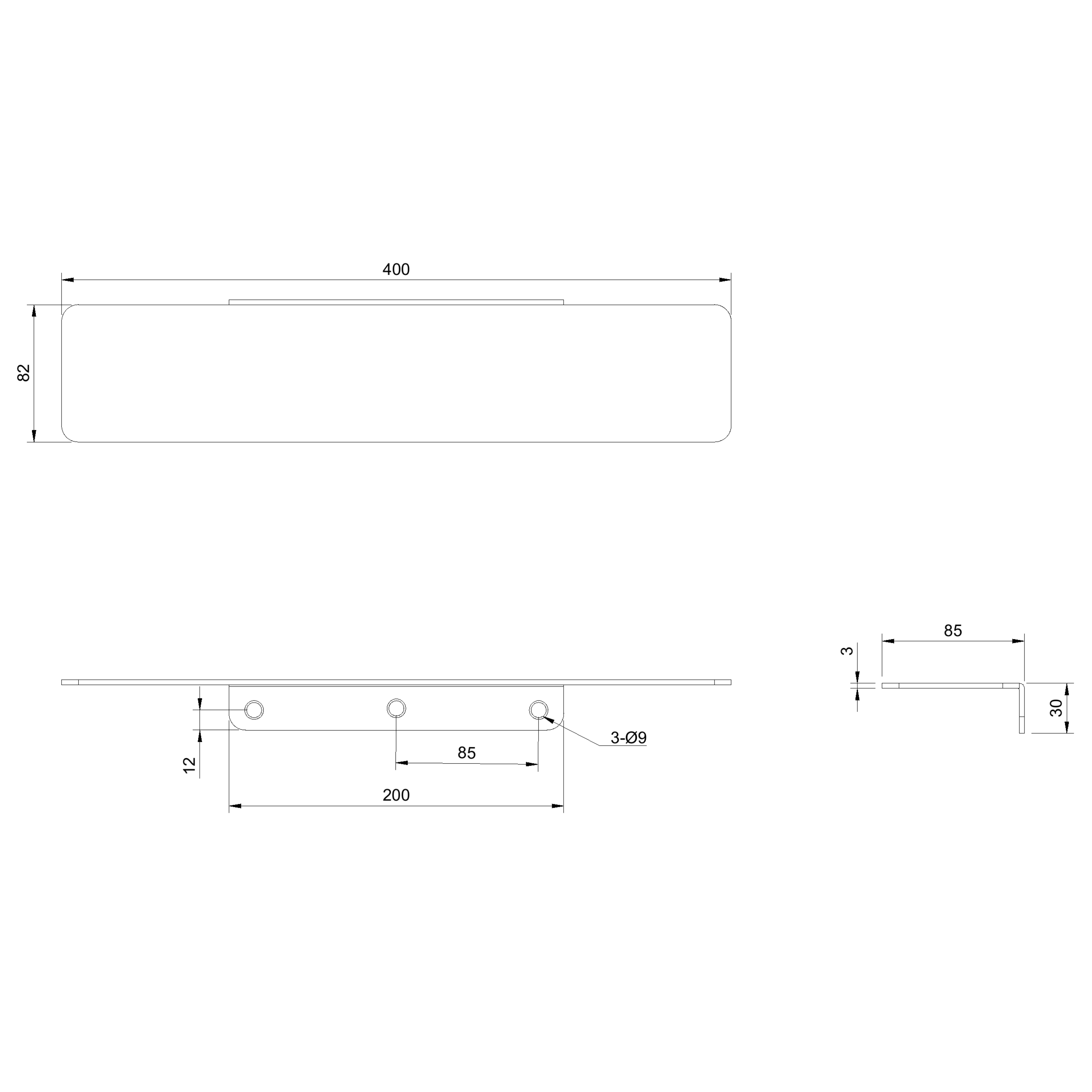 Large Shower Shelf - Brushed Copper