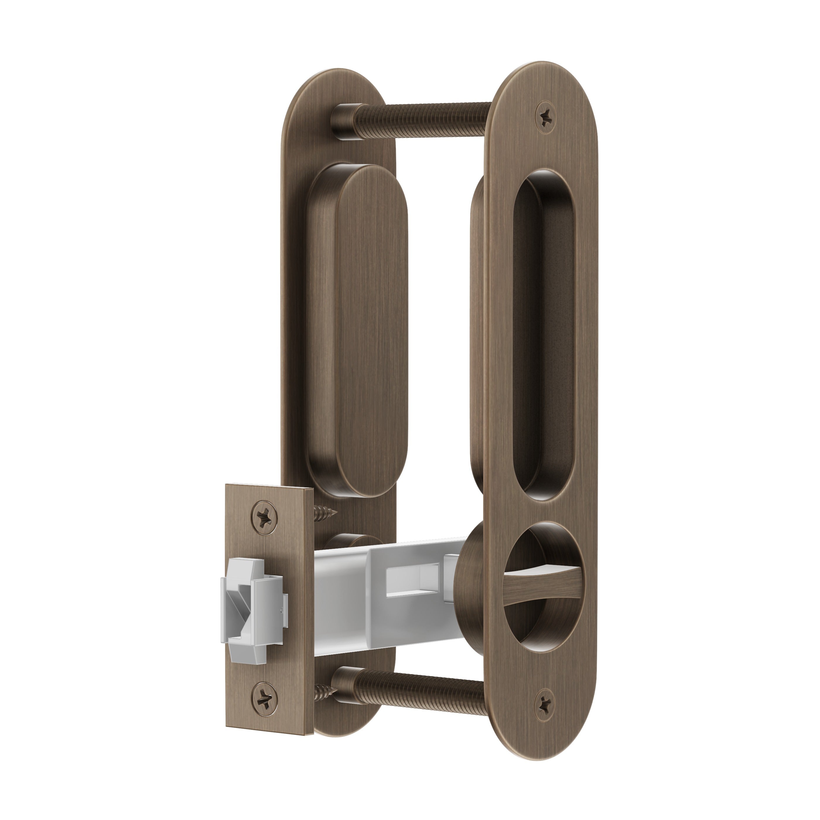 Lombardy Privacy Sliding Door Lock - Antique Brass
