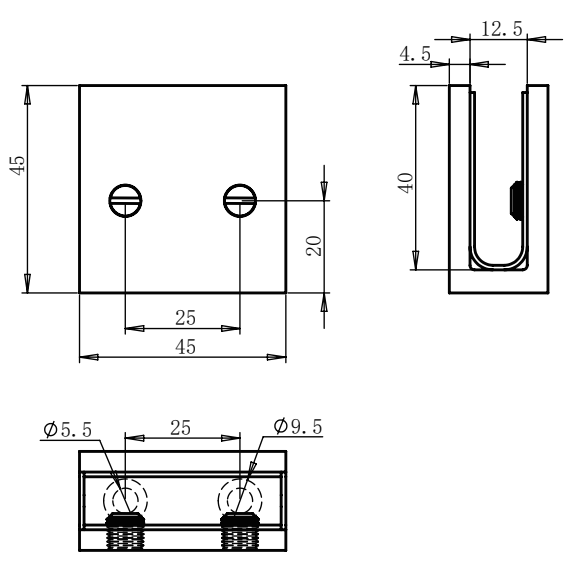 Shower Glass Clamp - Gun Metal Brushed