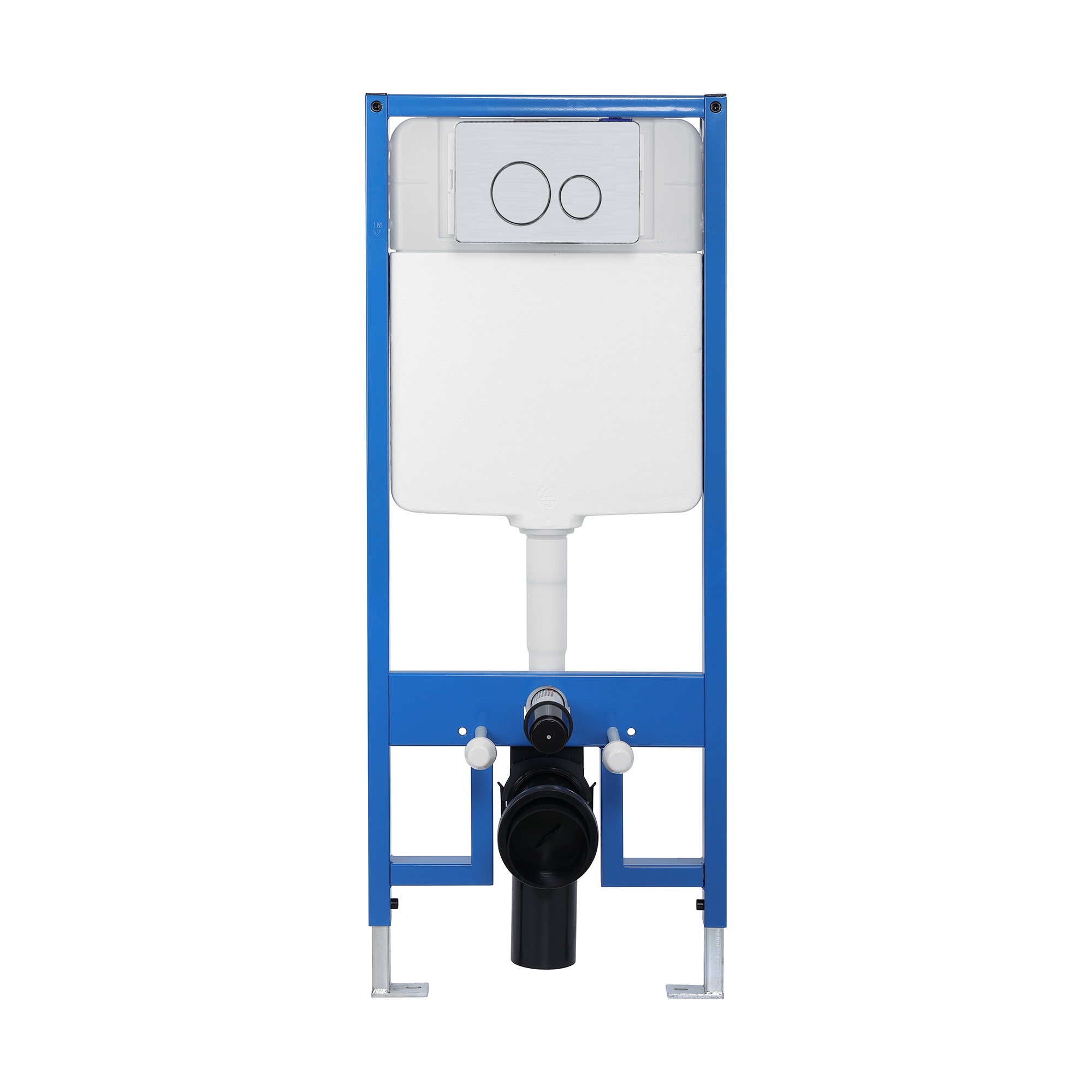 Wall Hung In-Wall Cistern + Round Flush Plate - Brushed Nickel