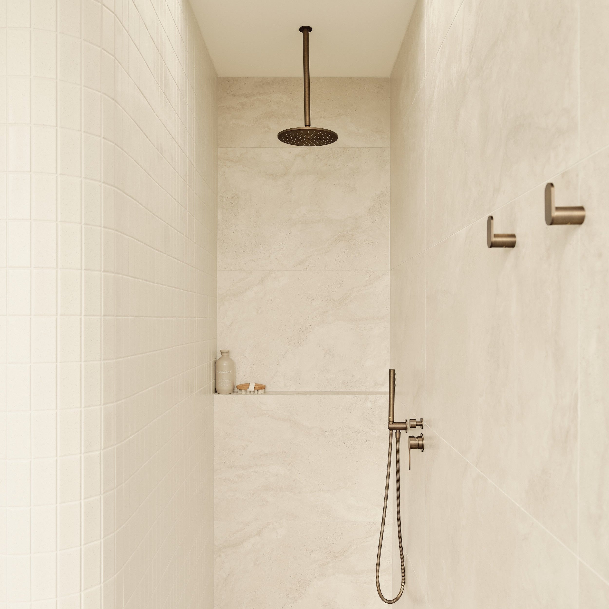 Ceiling Shower 400mm Arm & Head - Antique Brass