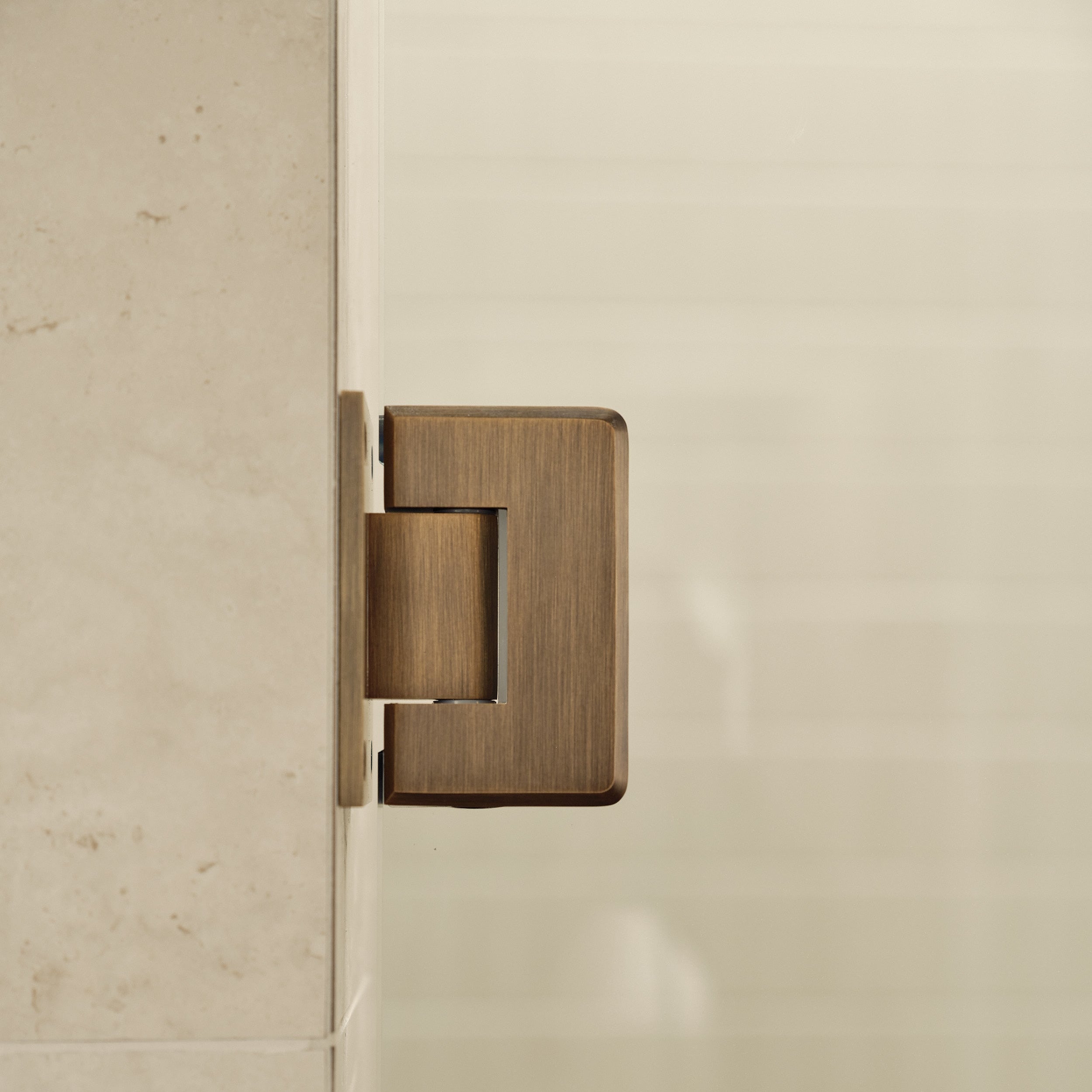 Glass to Wall Shower Hinge - Antique Brass