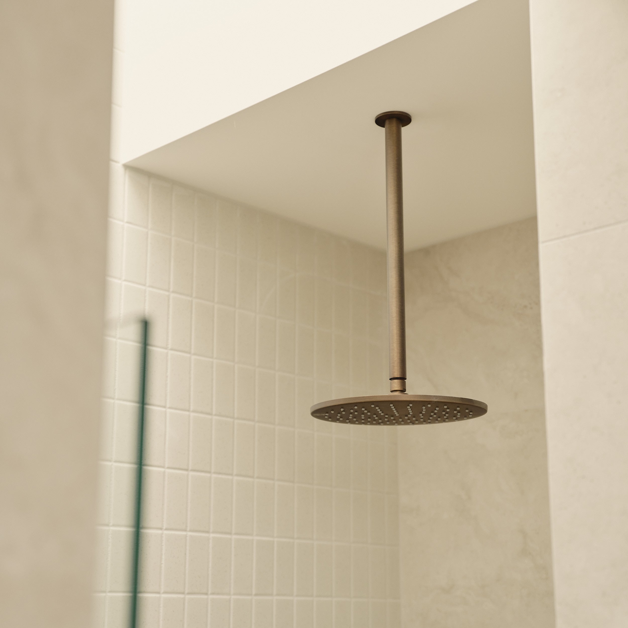 Ceiling Shower 400mm Arm & Head - Antique Brass
