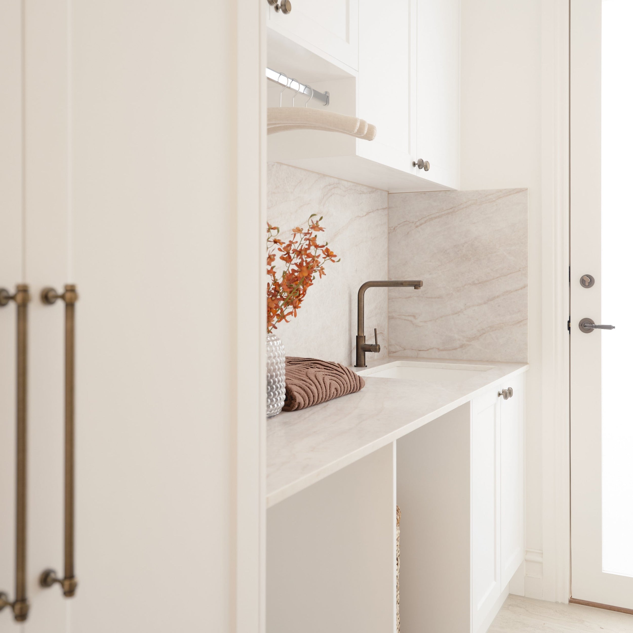Haven Laundry Pull Out Mixer - Antique Brass