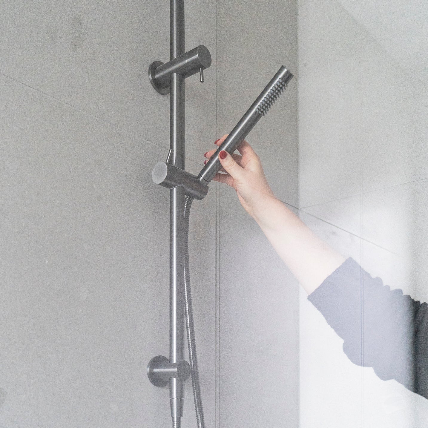 Shower Rail Set - Gun Metal Brushed