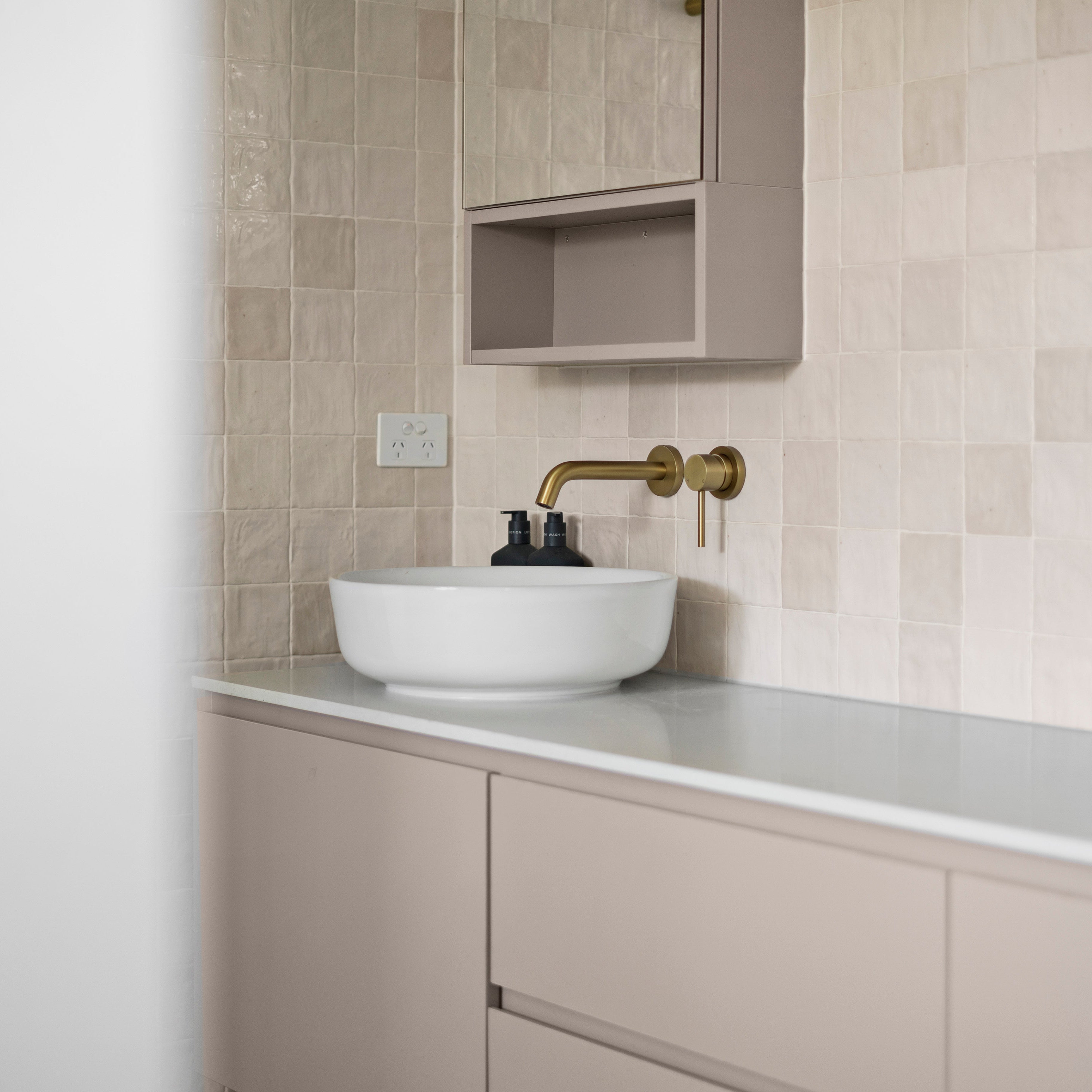 Haven Minimal Wall Mixer and Tap - Brushed Brass