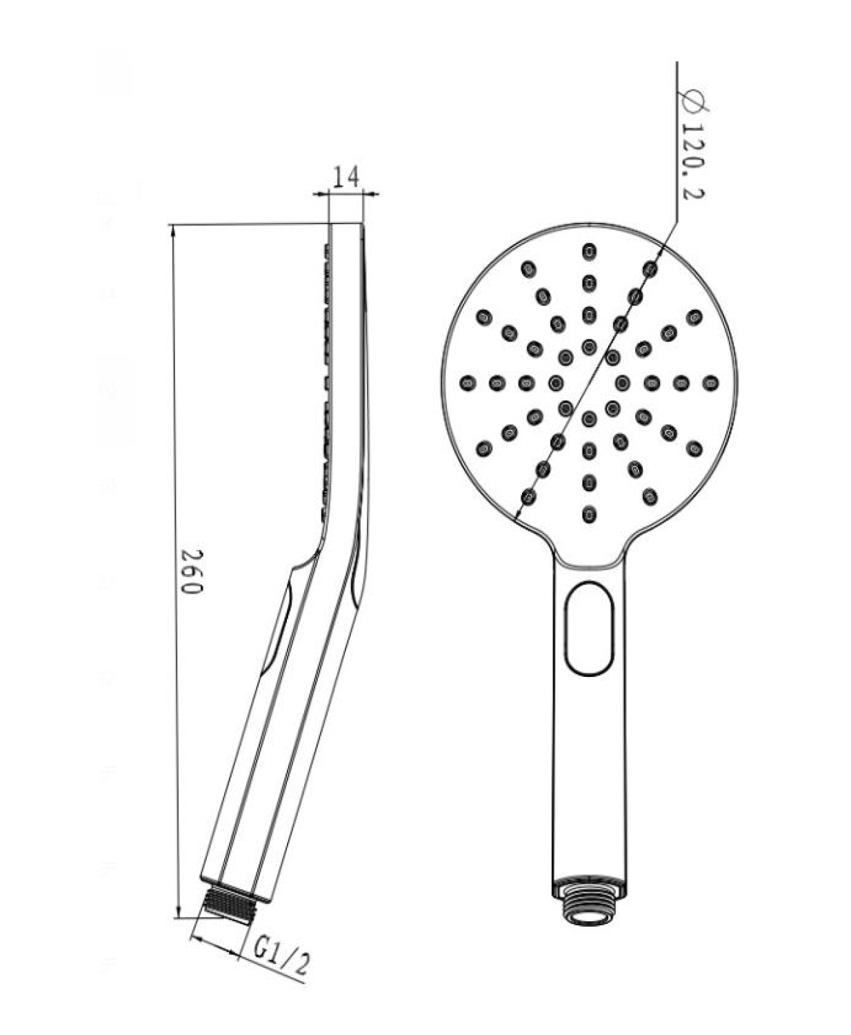 Round Hand Shower Wand - Gun Metal Brushed