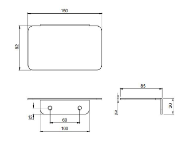 Compact Shower Shelf - Antique Brass