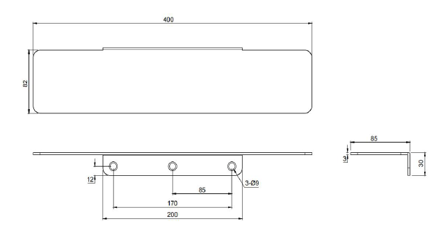 Large Shower Shelf - Antique Brass