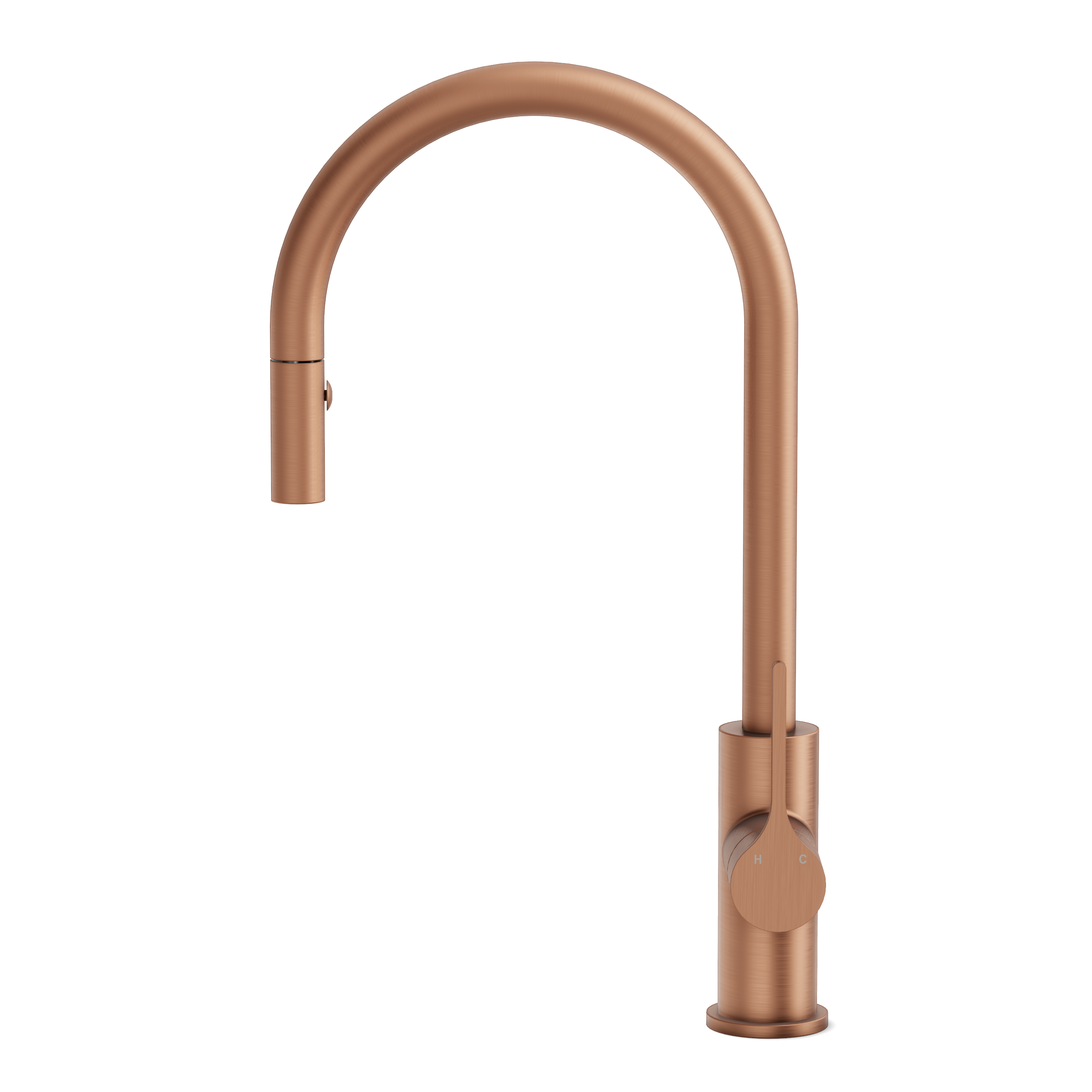 Sereno Gooseneck Pull Out Mixer - Brushed Copper