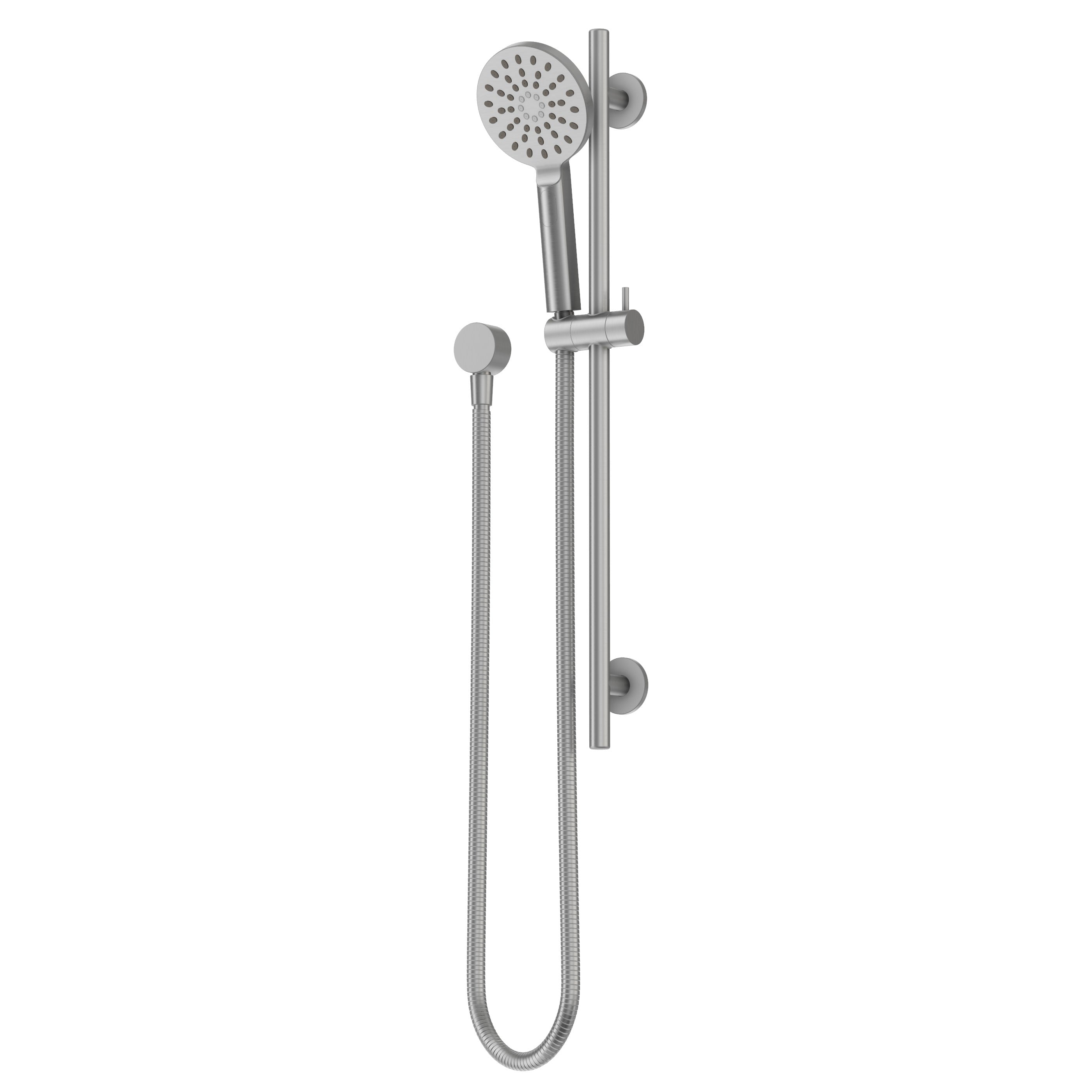 Adjustable Shower Rail Set with Round Hand Wand - Brushed Nickel