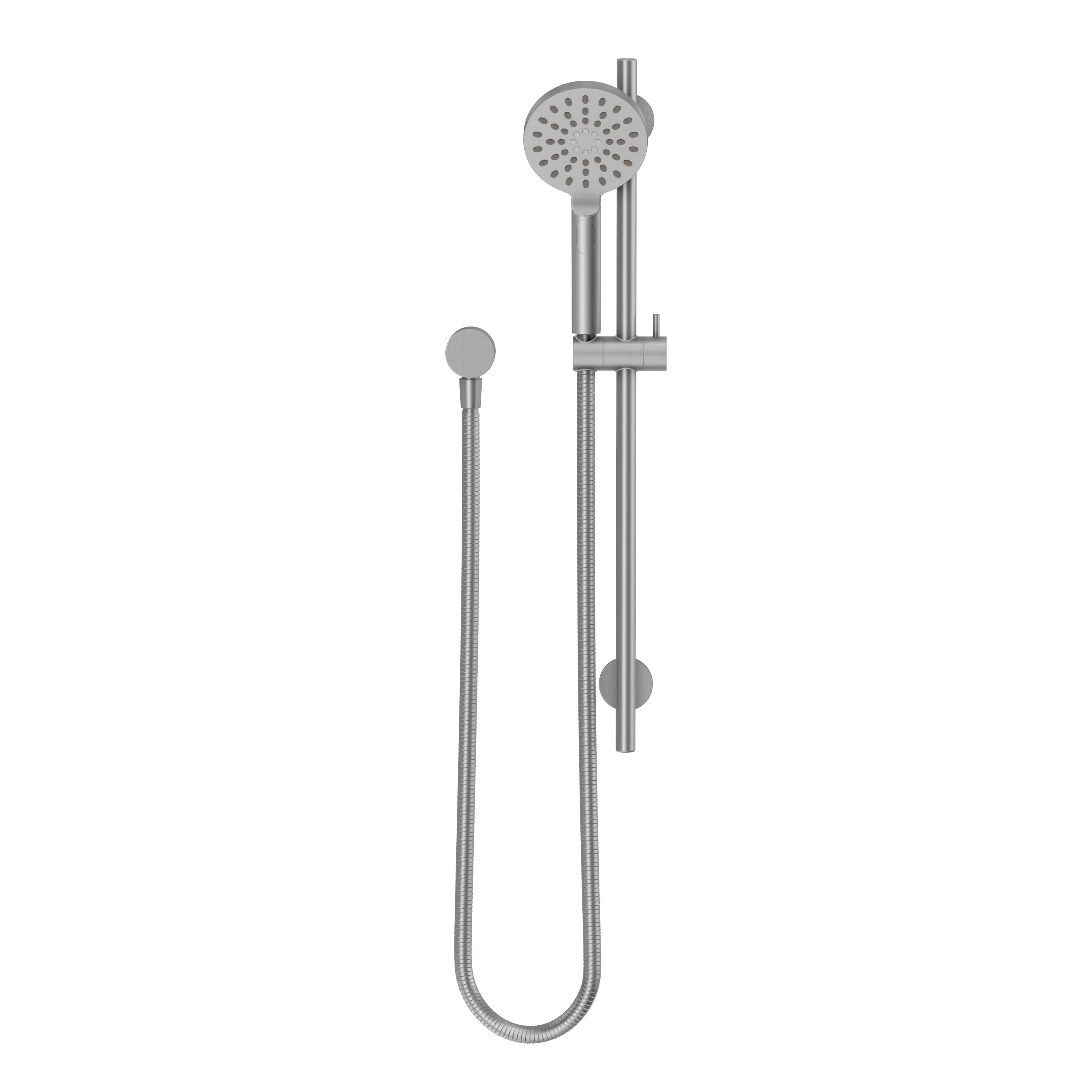 Adjustable Shower Rail Set with Round Hand Wand - Brushed Nickel