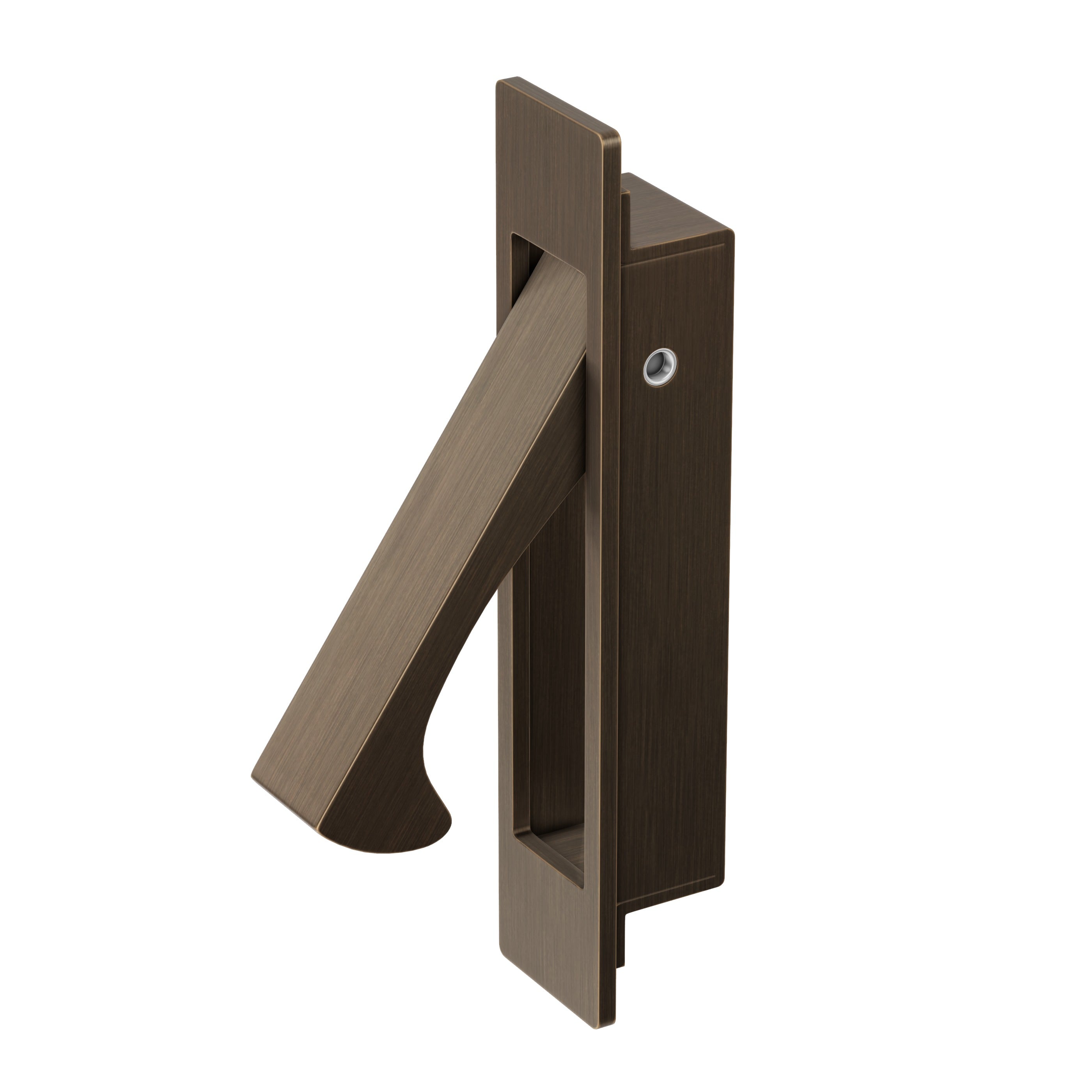 Concealed Sliding Door Edge Pull - Antique Brass
