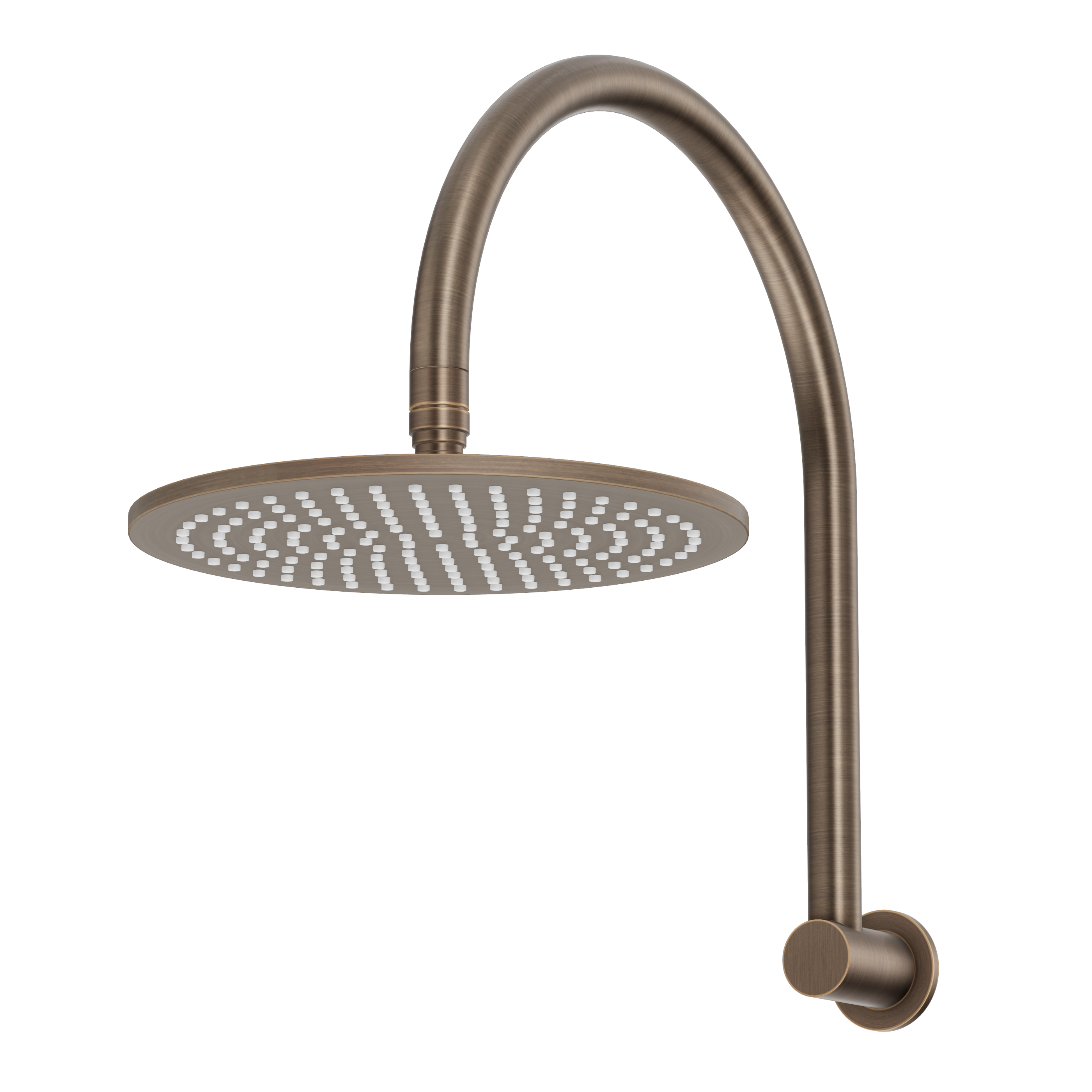 Gooseneck Shower Arm & Head - Antique Brass