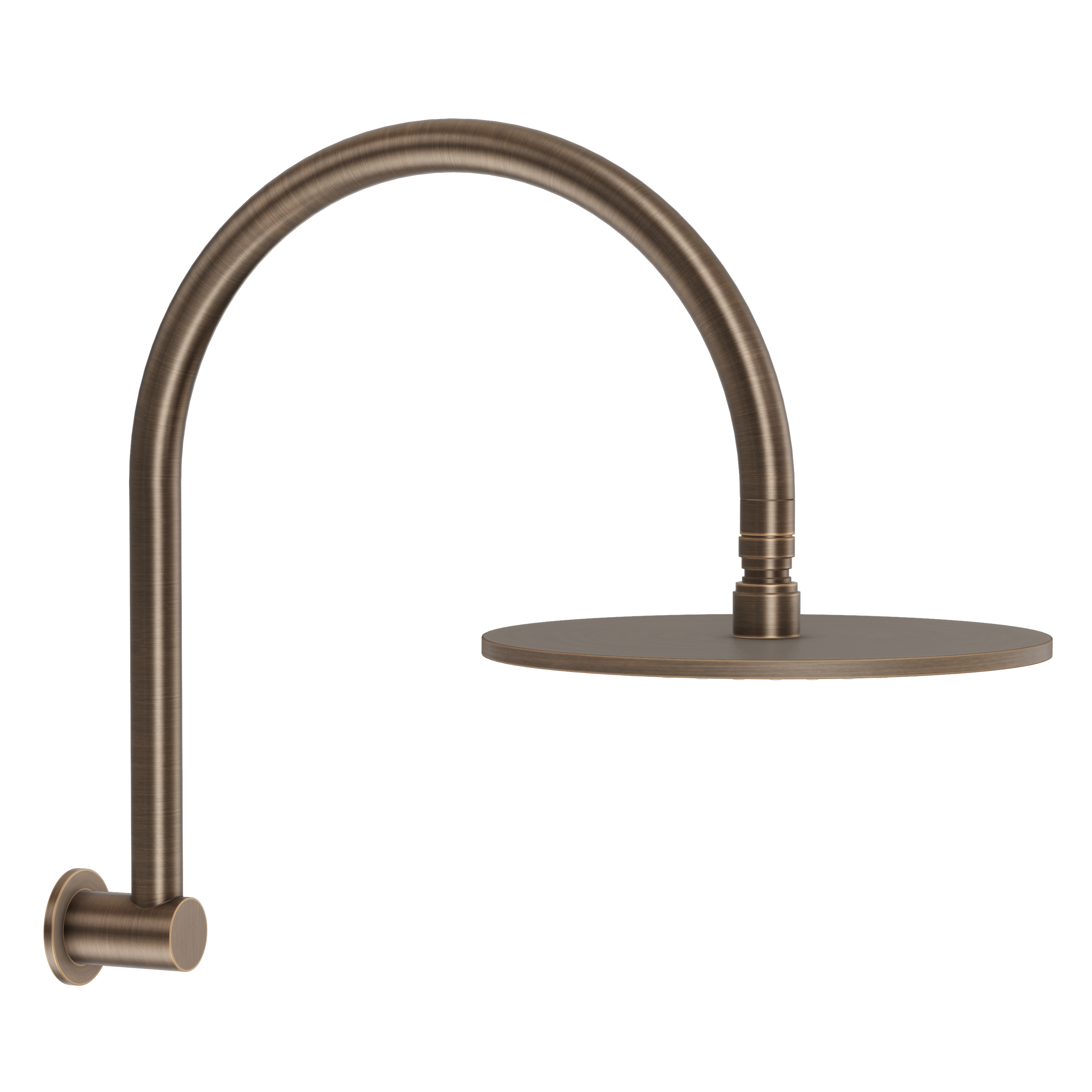 Gooseneck Shower Arm & Head - Antique Brass