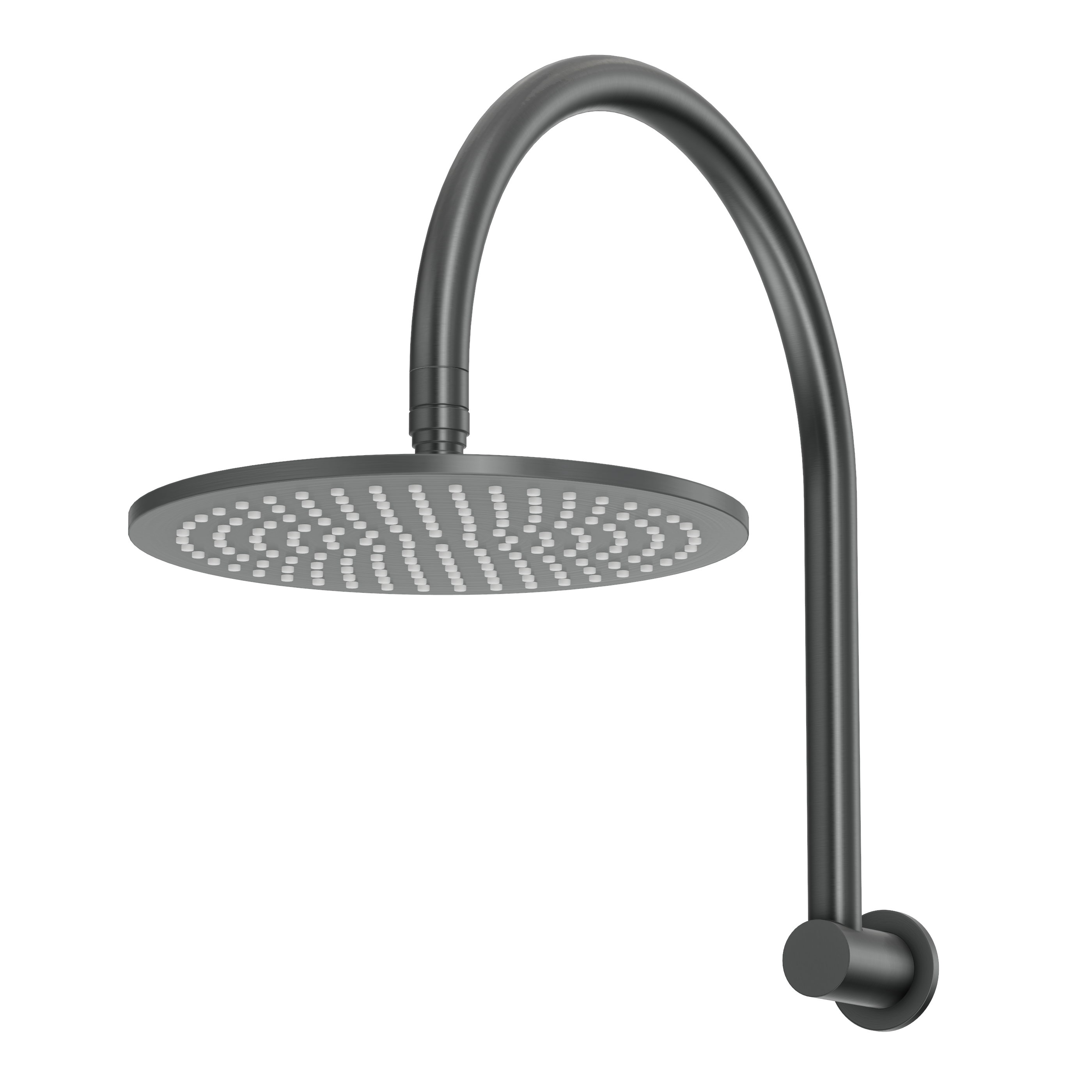 Gooseneck Shower Arm & Head - Gun Metal Brushed
