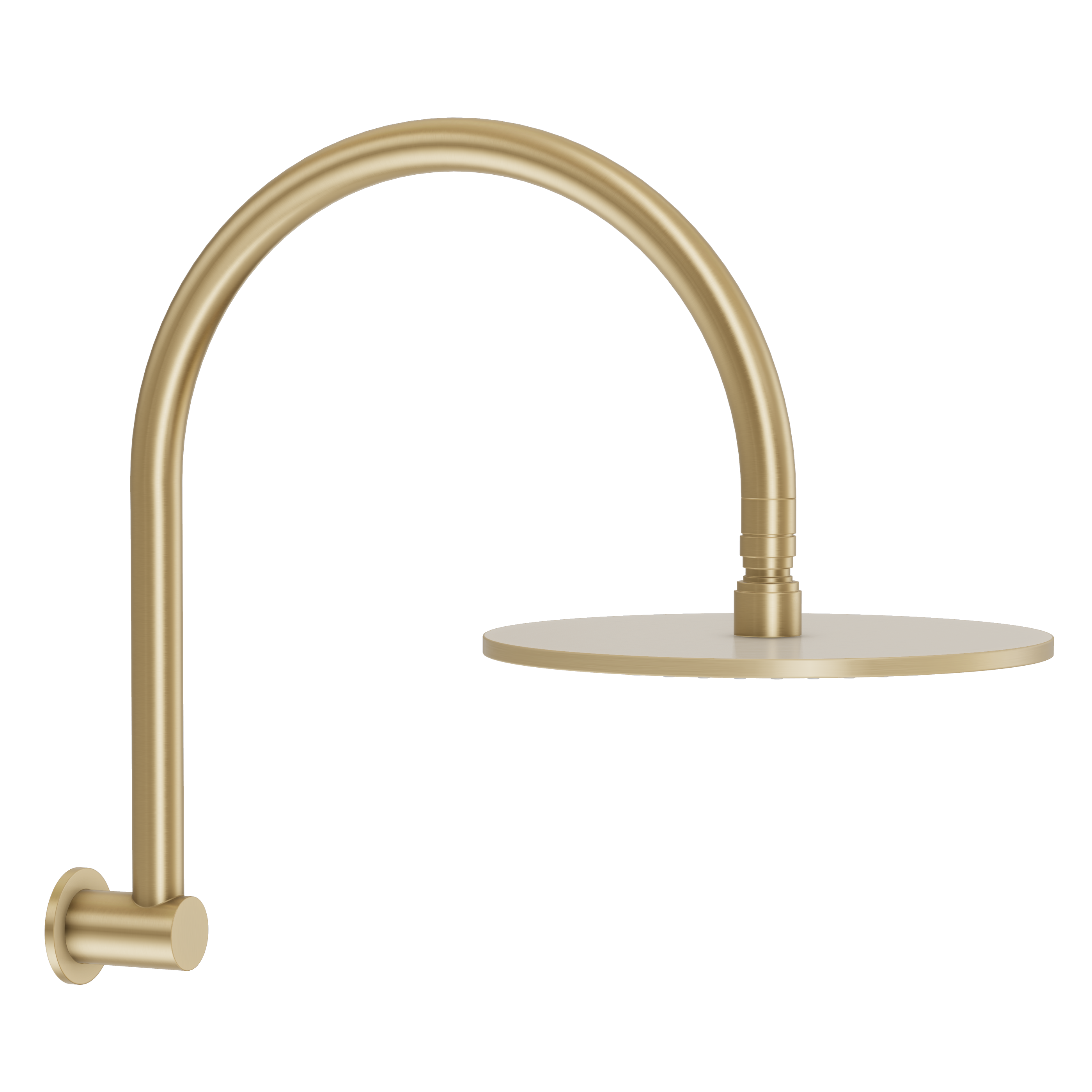 Gooseneck Shower Arm & Head - Brushed Brass