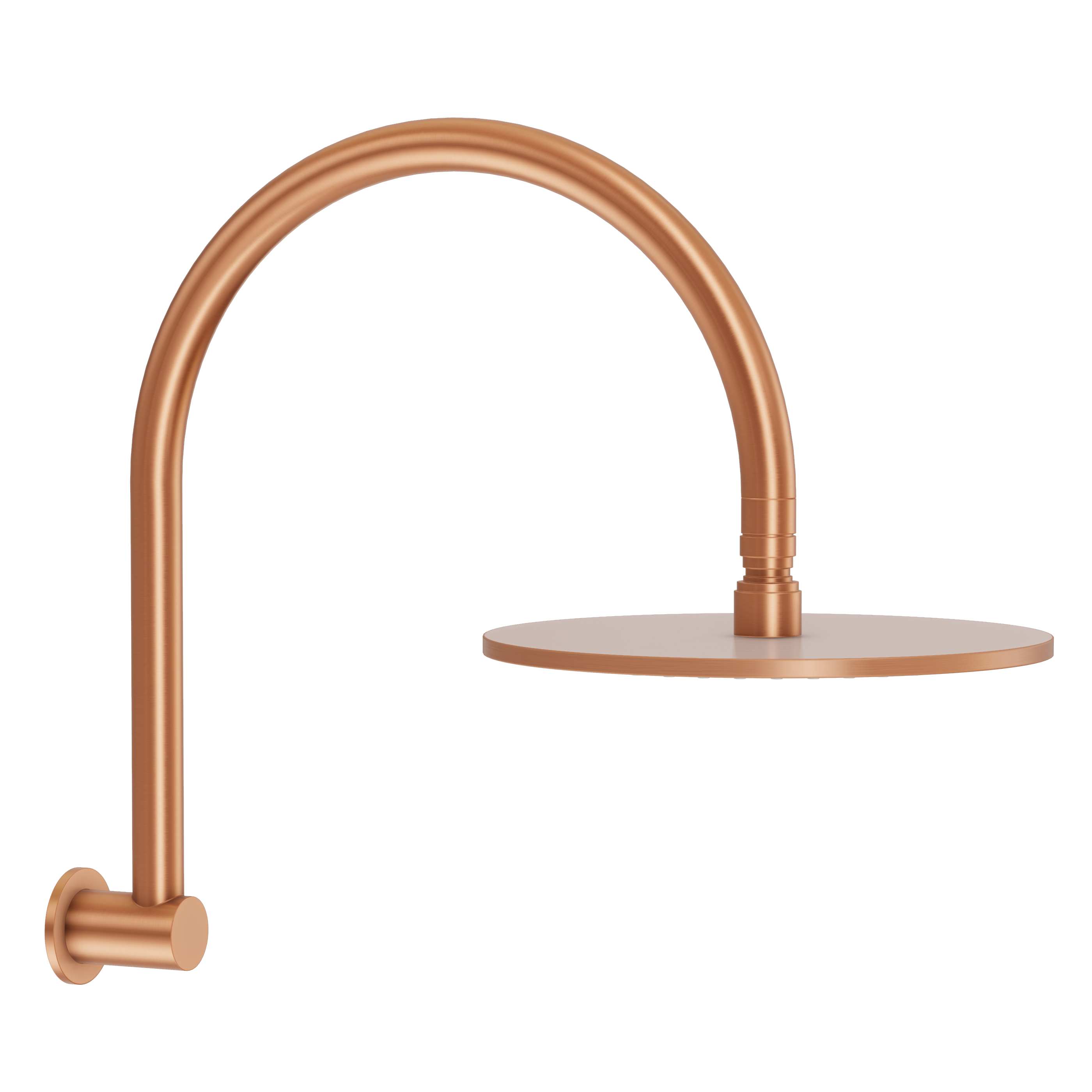 Gooseneck Shower Arm & Head - Brushed Copper