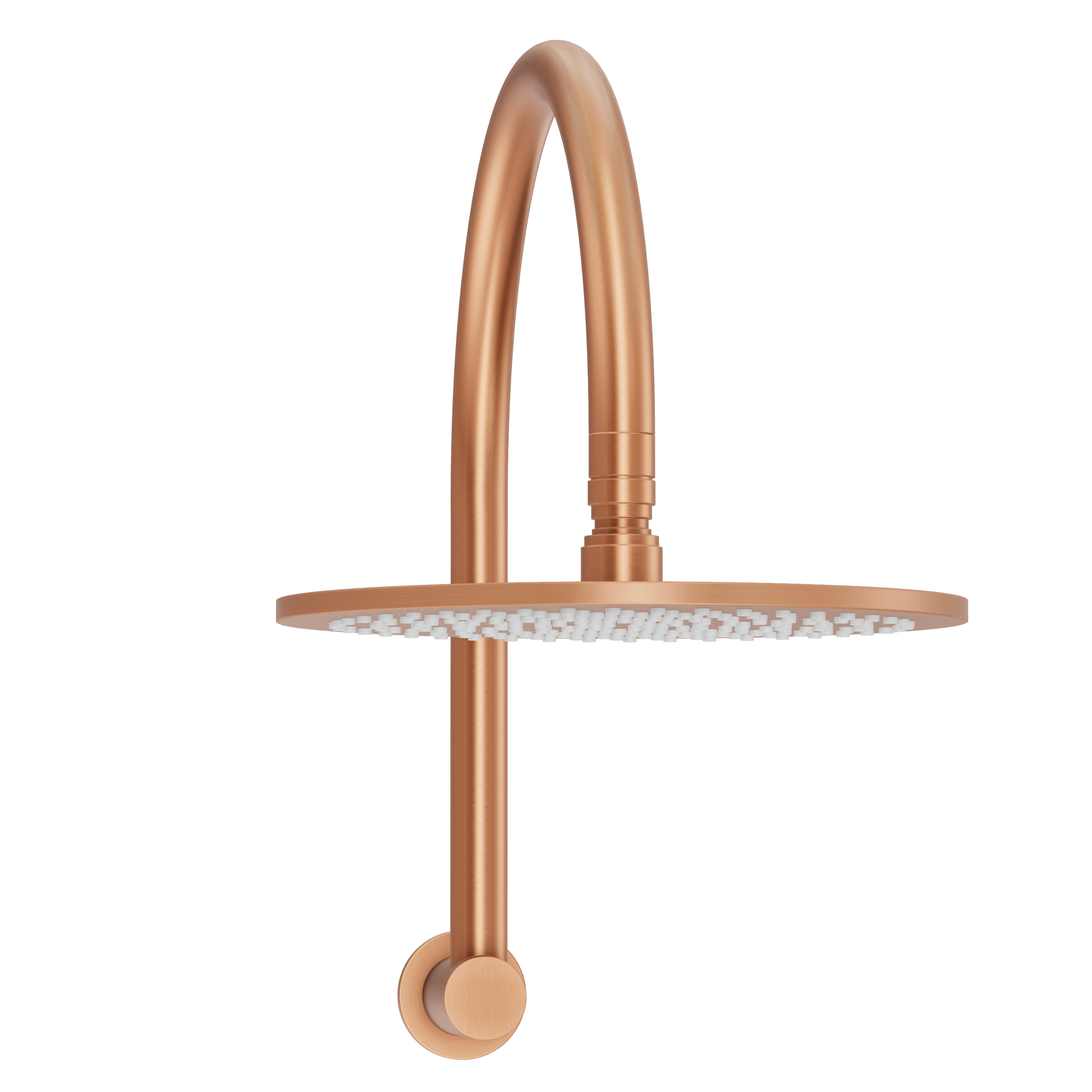 Gooseneck Shower Arm & Head - Brushed Copper